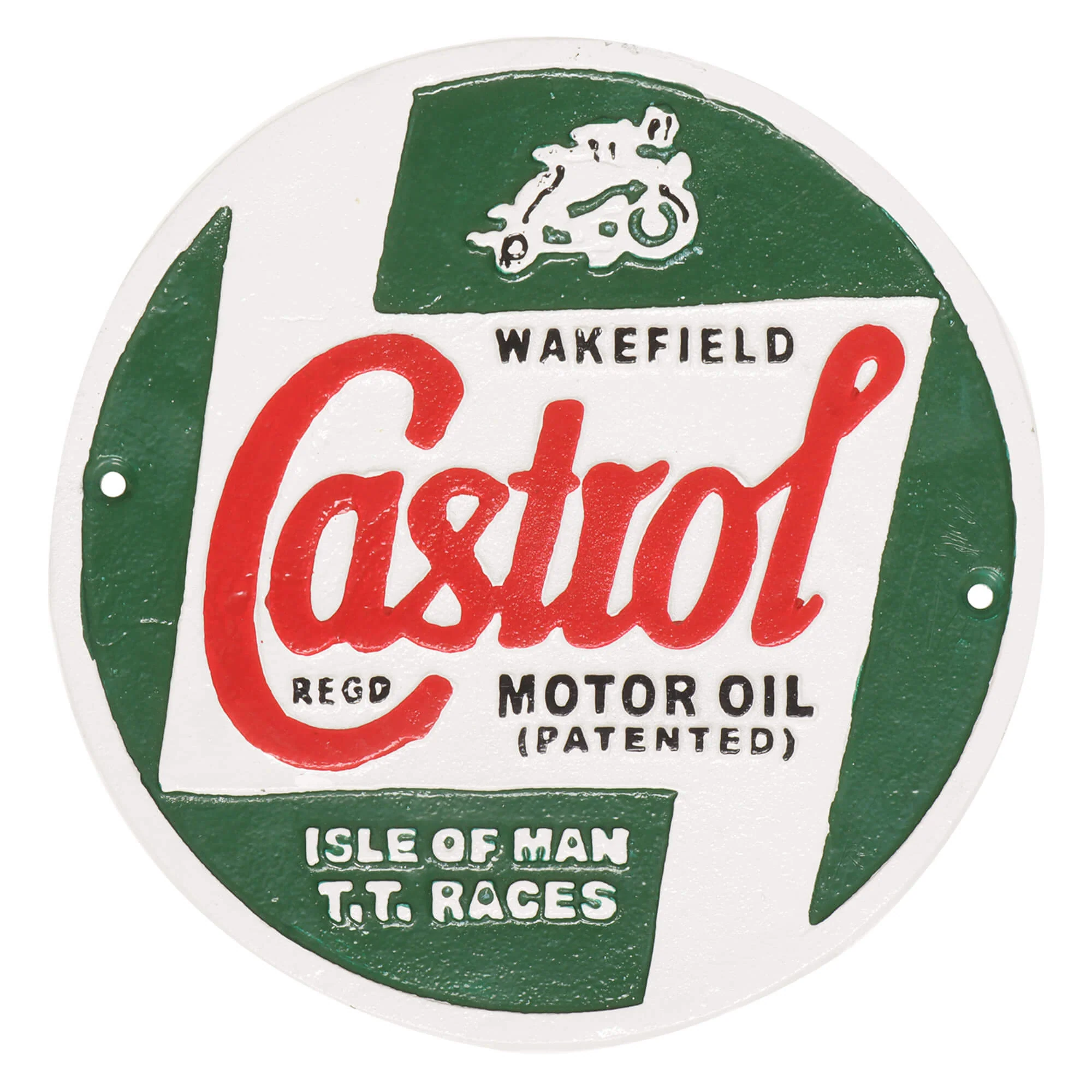 Castrol Wakefield Isle Of Man TT Races Cast Iron Wall Sign