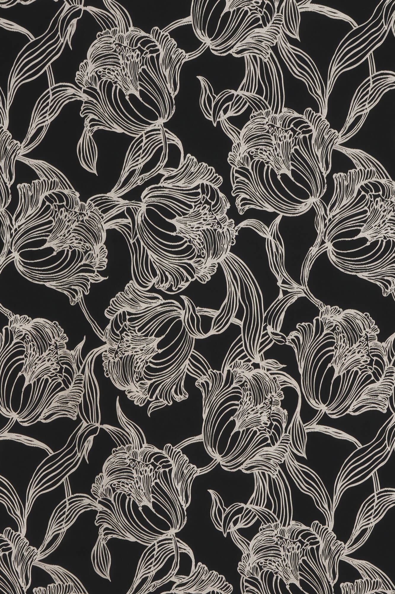 Cecily Floral Fabric Charcoal