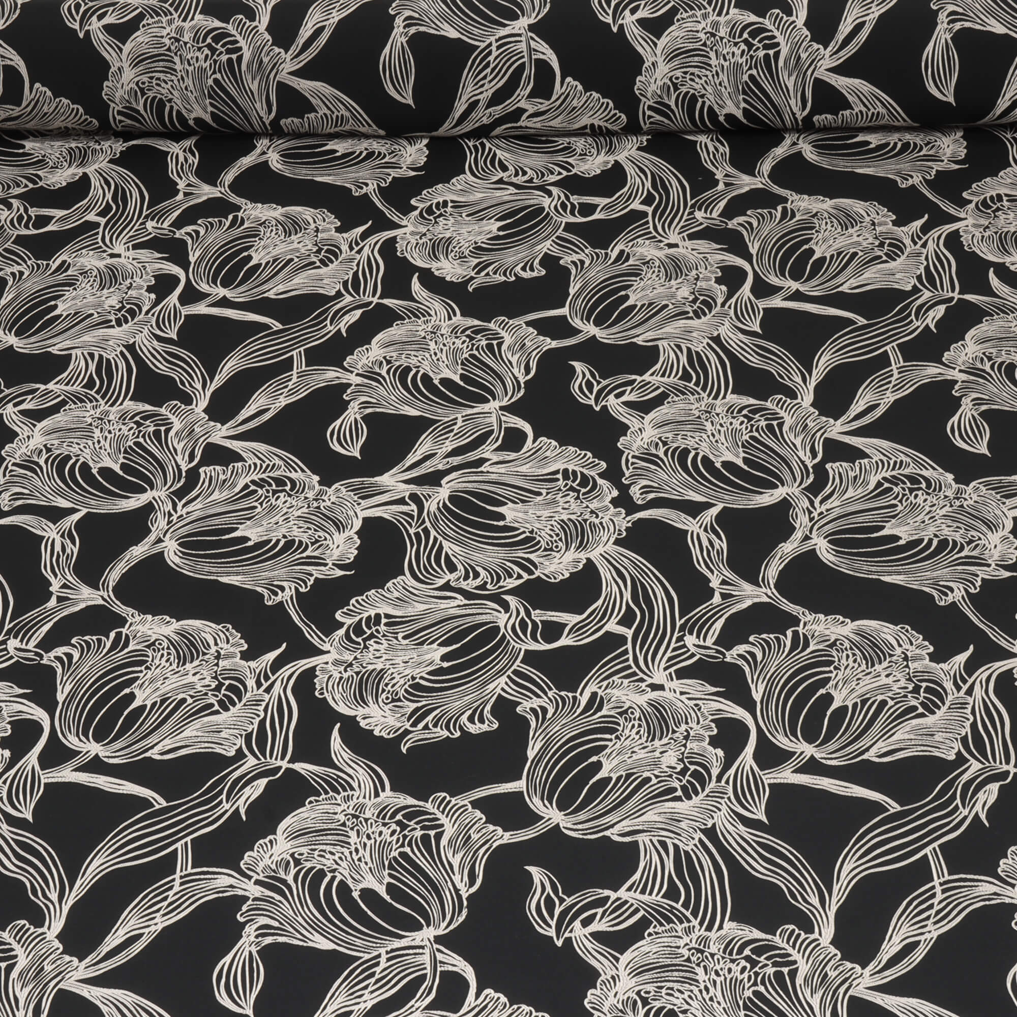 Cecily Floral Fabric Charcoal - Image 2