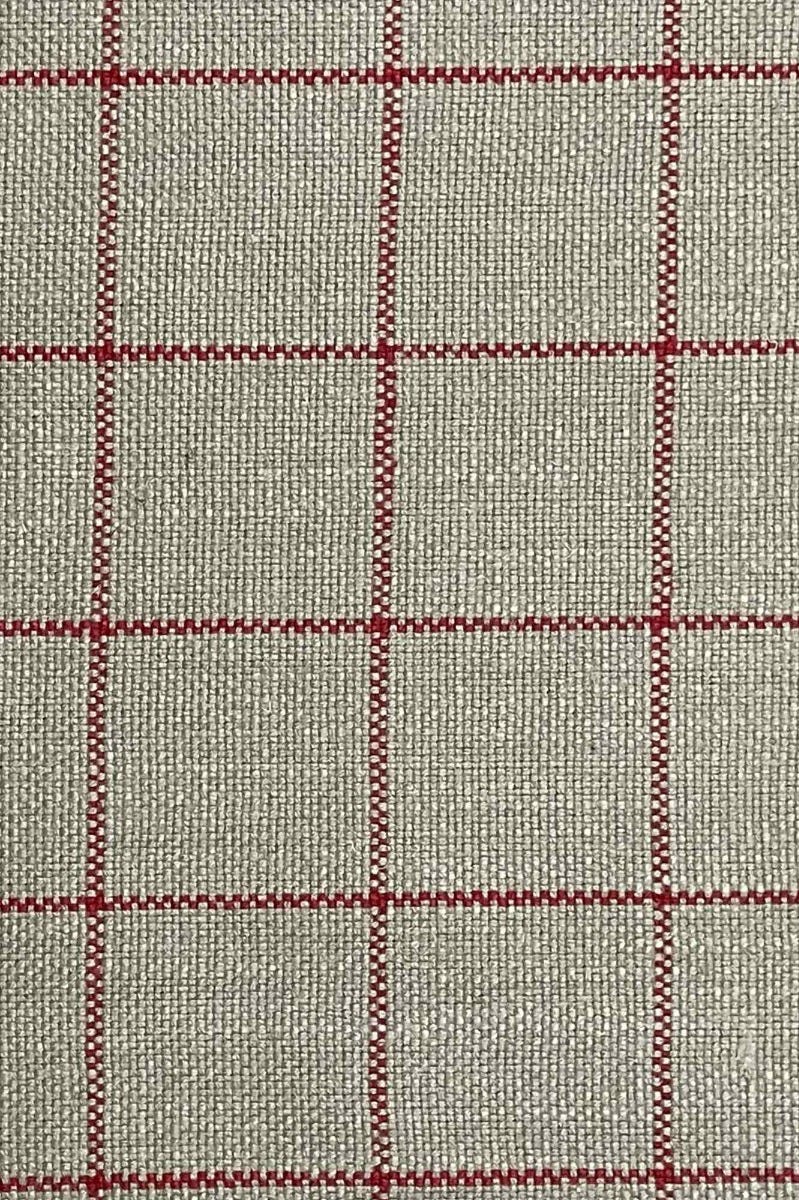 Clearance Chalk Check Red Fabric