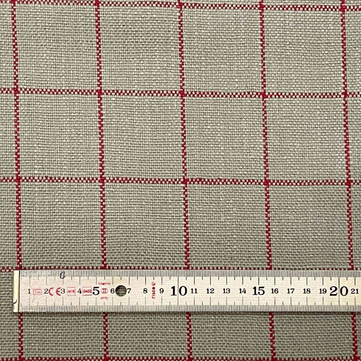 Clearance Chalk Check Red Fabric - Image 5