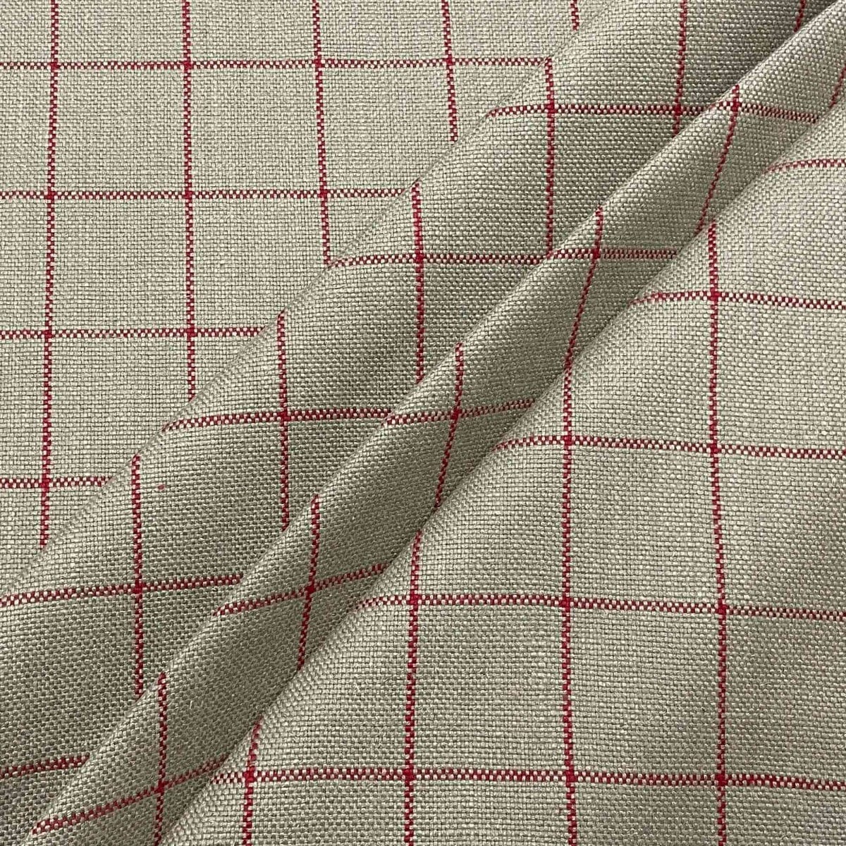 Clearance Chalk Check Red Fabric - Image 6