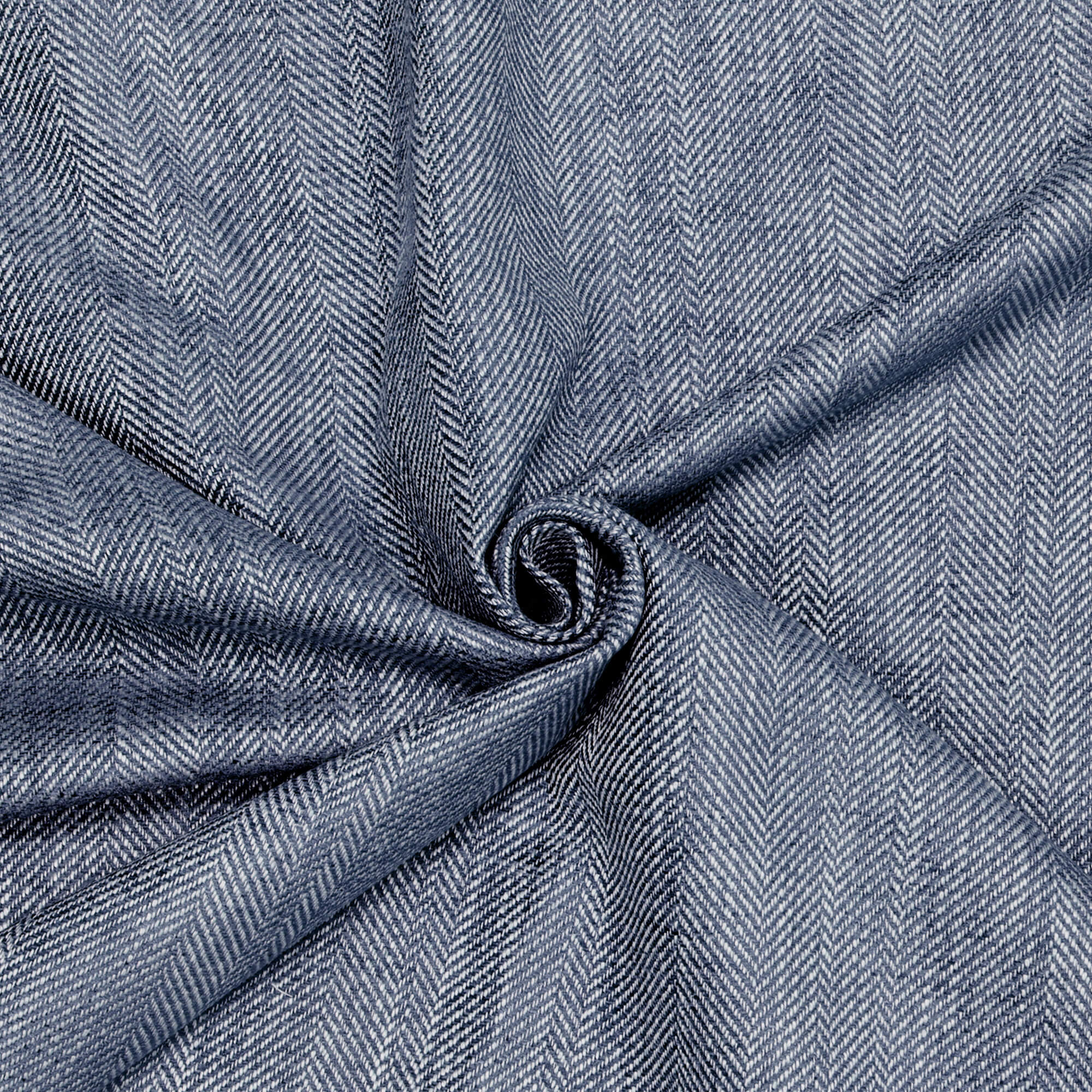 Chess Designs Caprio Herringbone Navy Fabric - Image 3