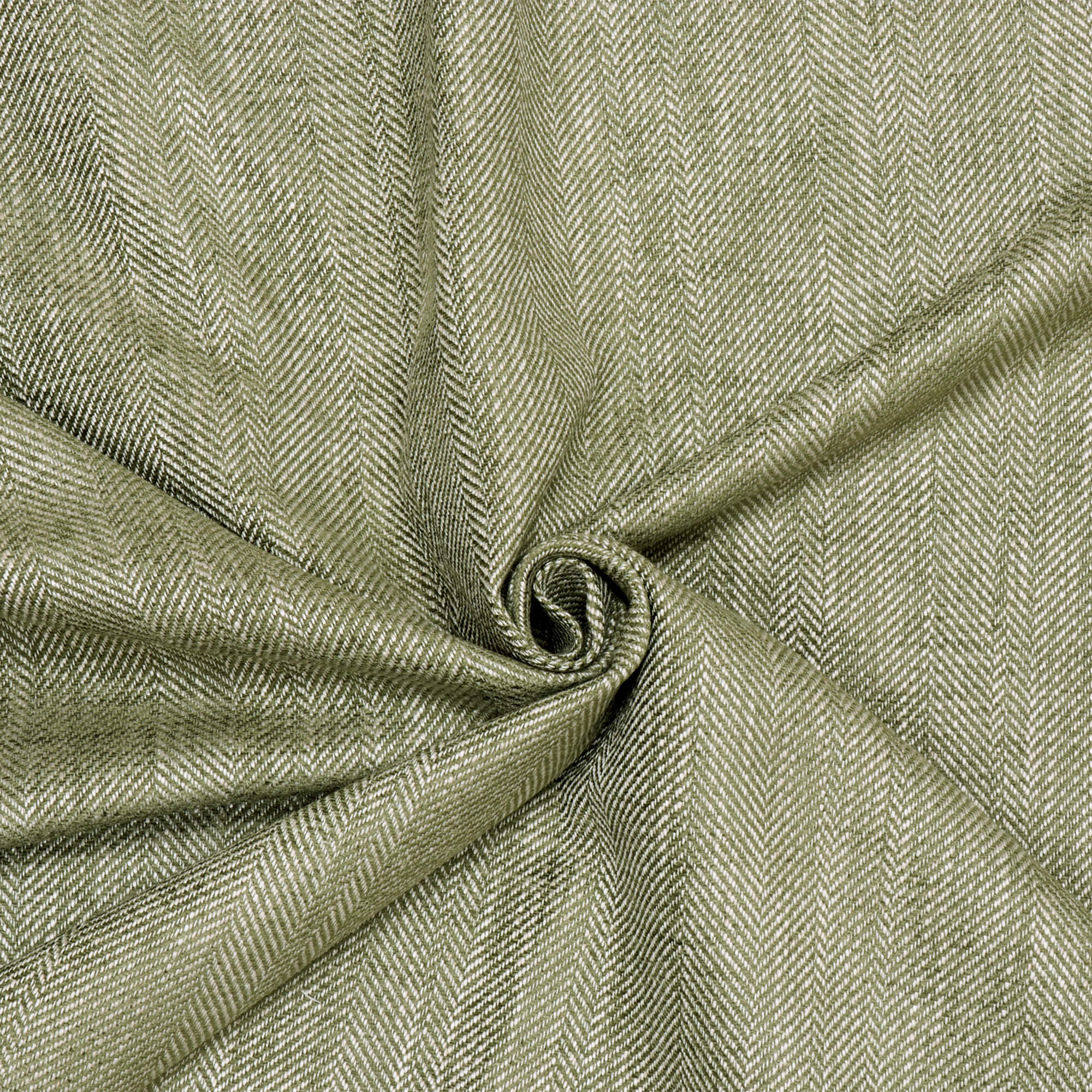 Chess Designs Caprio Herringbone Pasture Fabric - Image 3