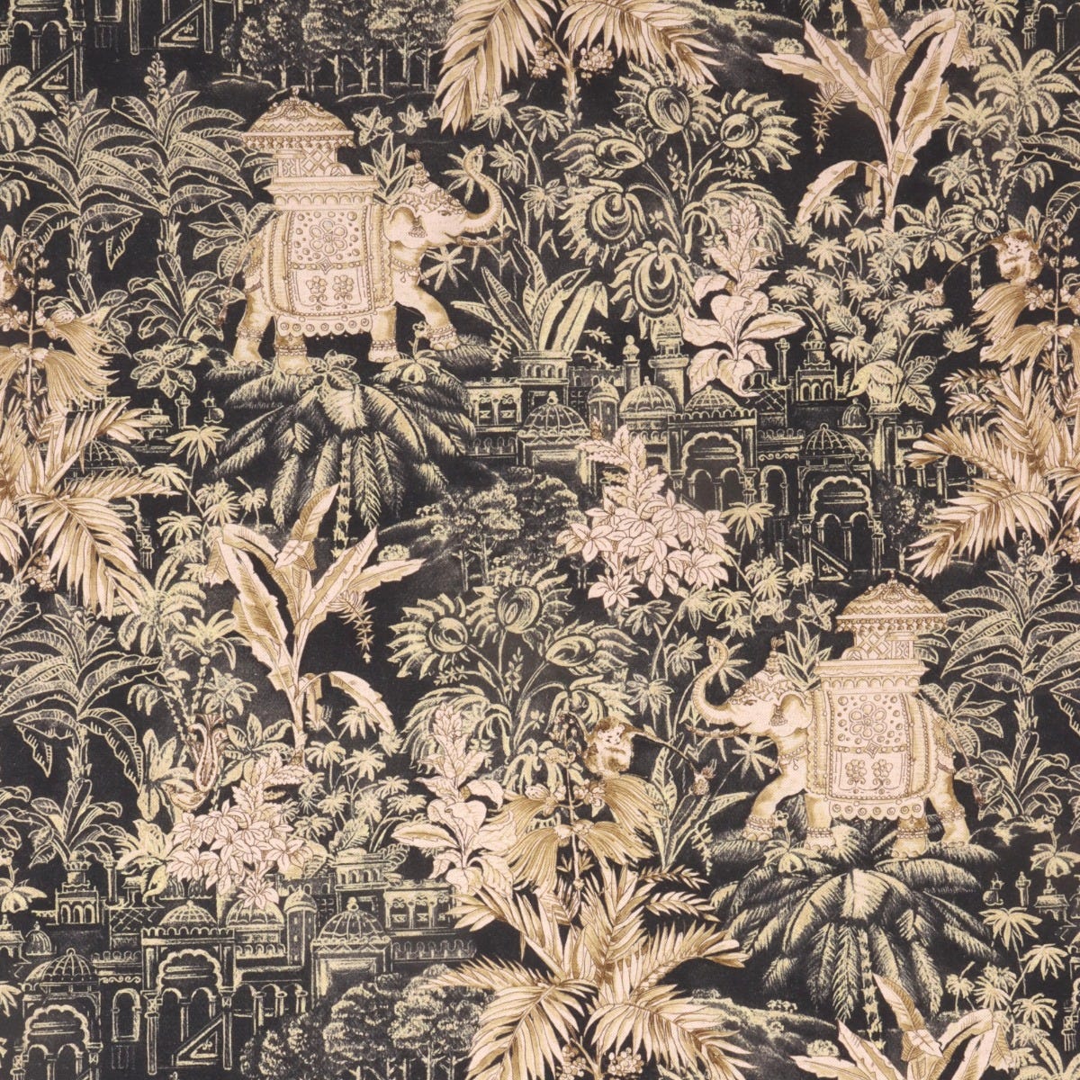 Chess Designs Hathi Onyx Fabric - Image 7