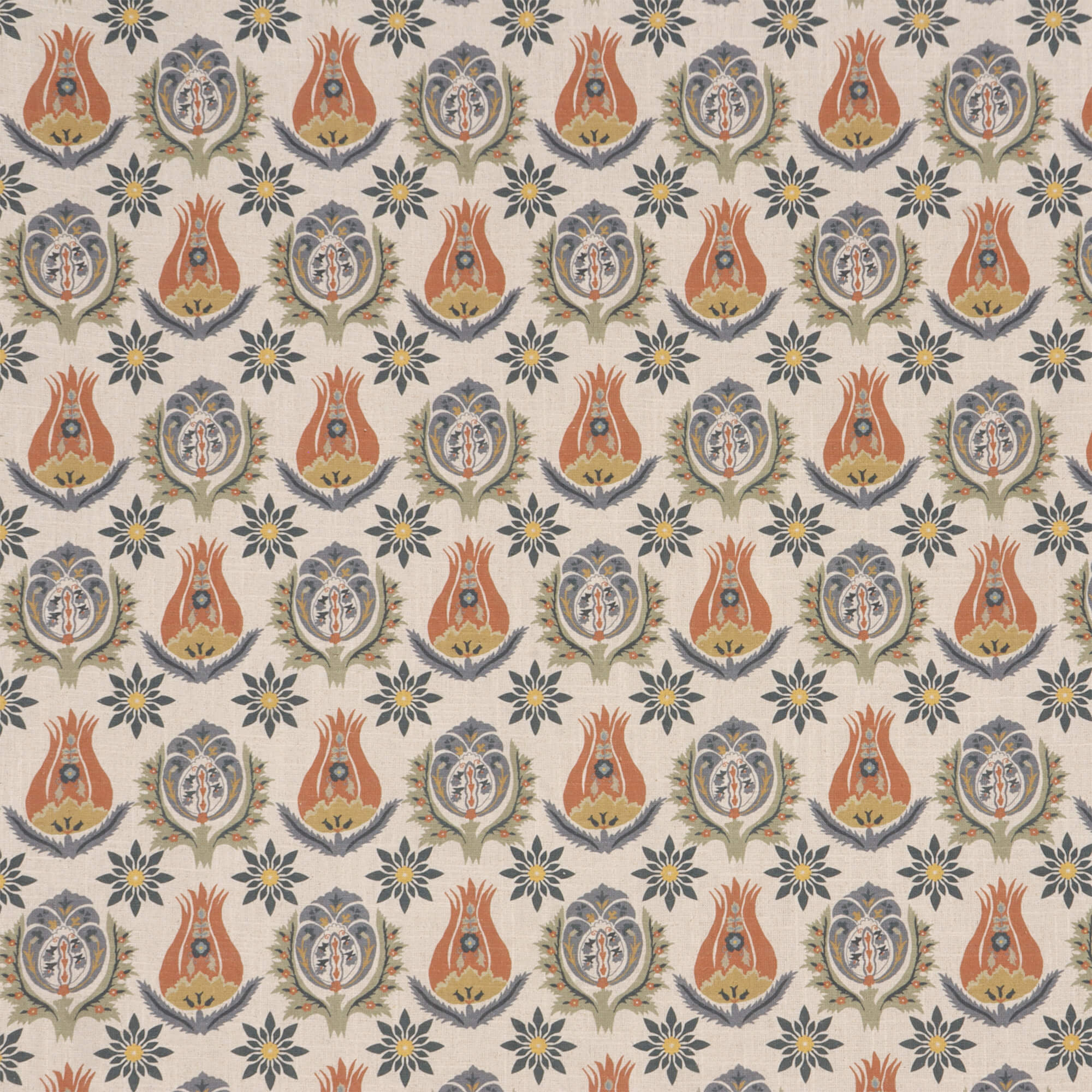 Chess Designs Talia Denim/Cinnamon Fabric - Image 7