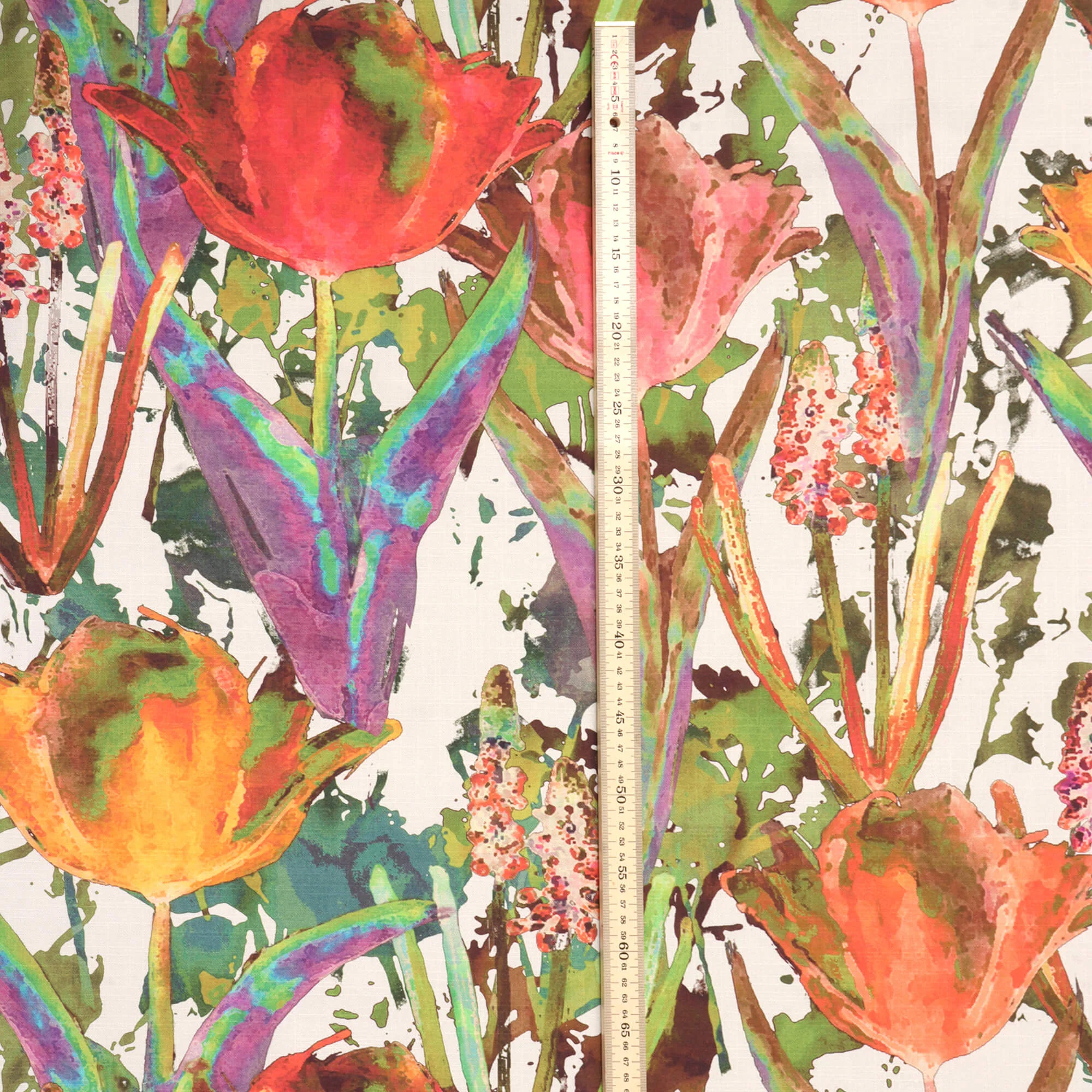 Chess Designs Tulips Spice Floral Fabric - Image 4