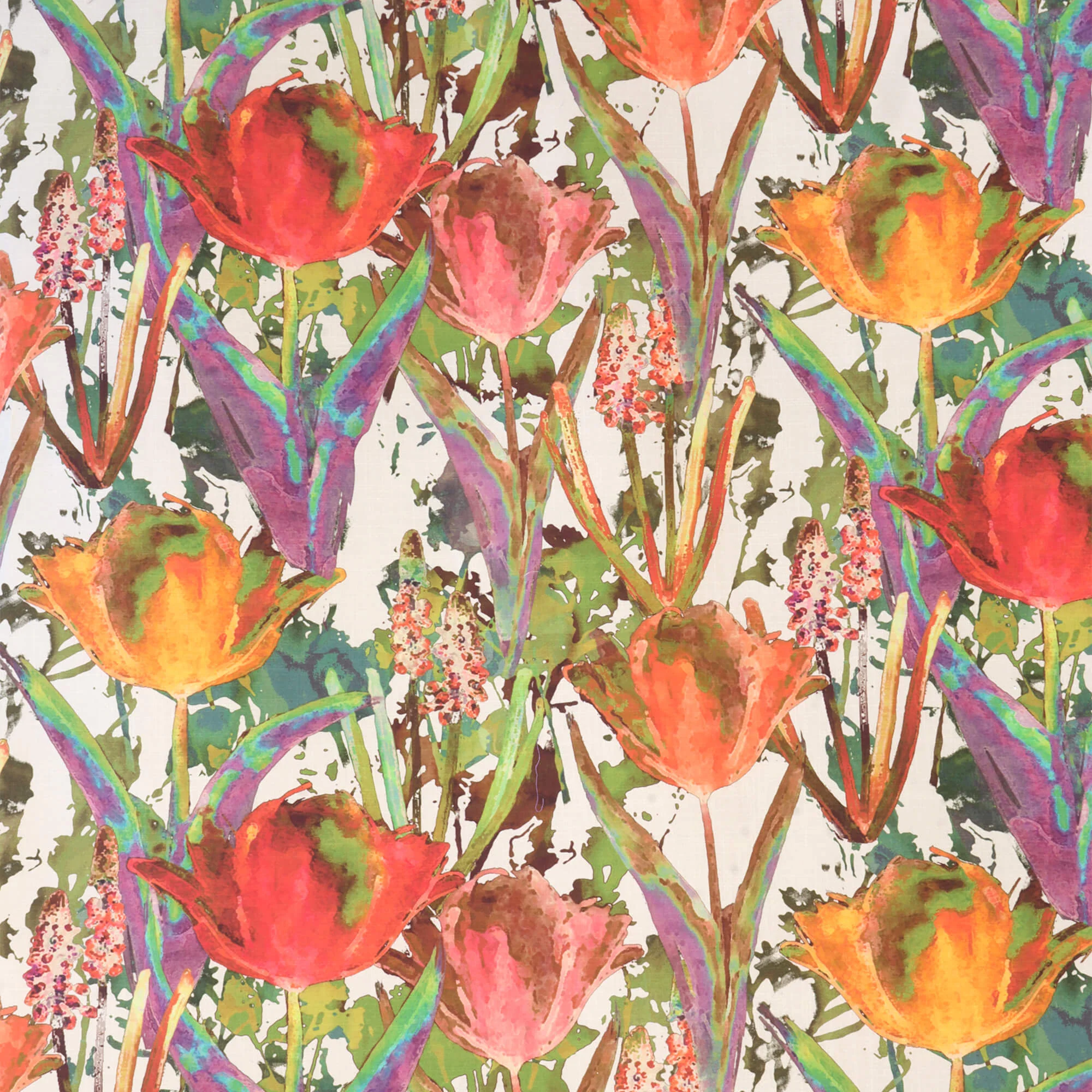 Chess Designs Tulips Spice Floral Fabric - Image 6