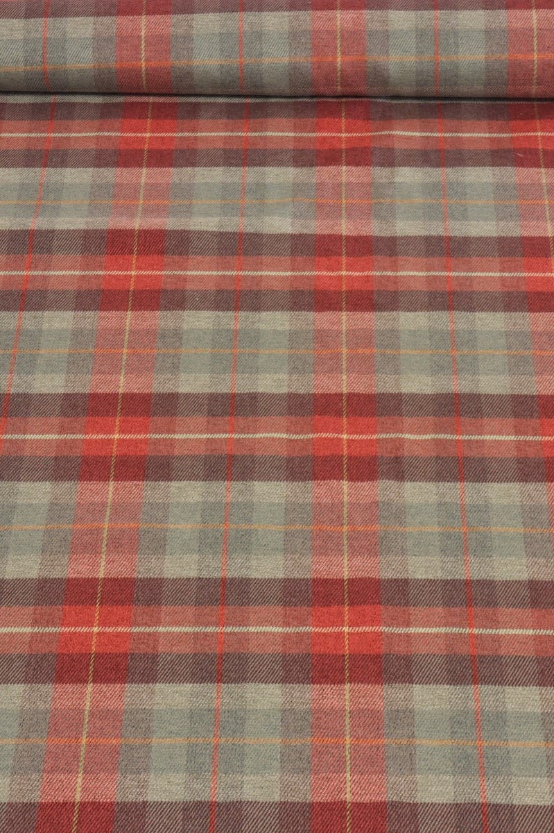 Clearance Green Check FR Upholstery Fabric - Image 2