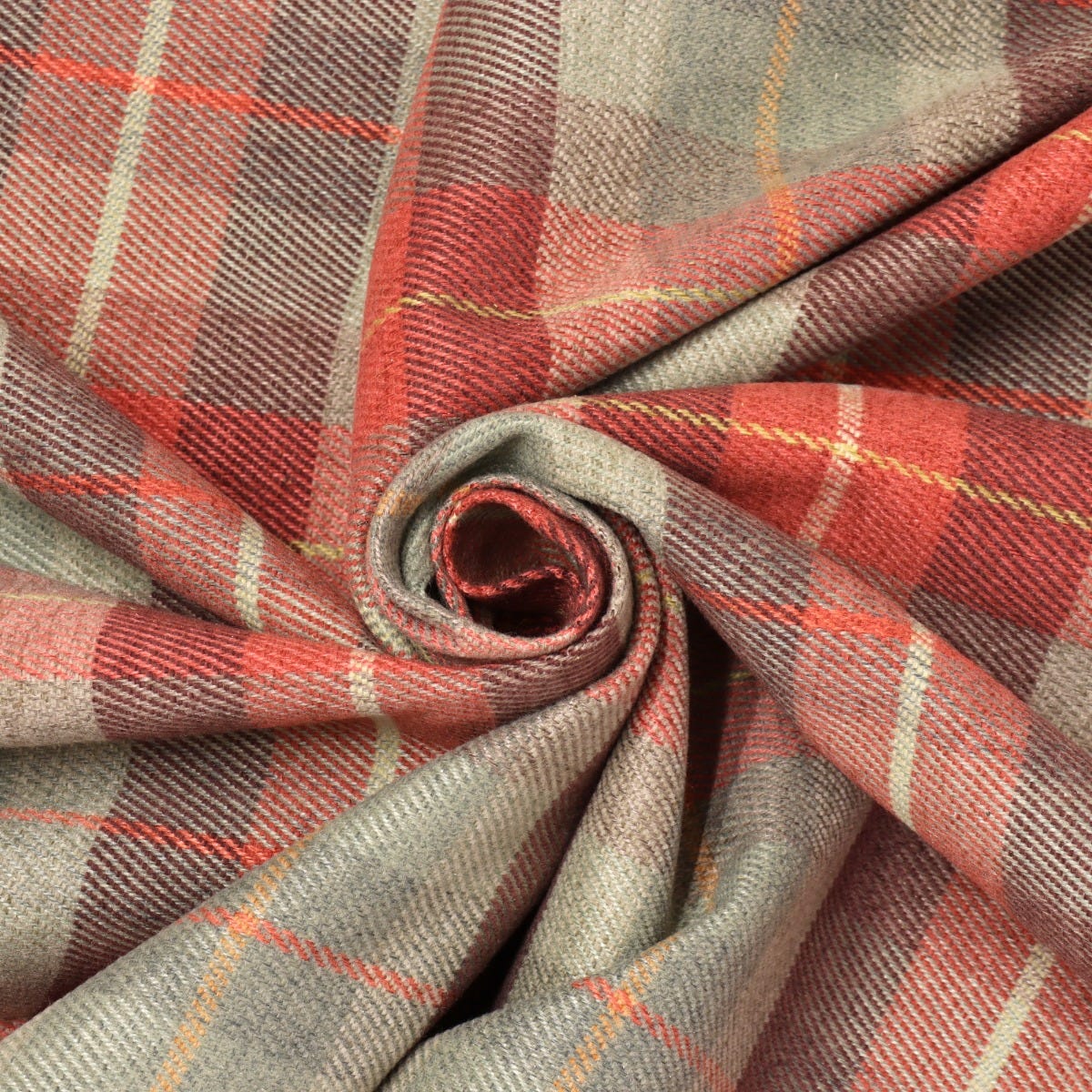 Clearance Green Check FR Upholstery Fabric - Image 3