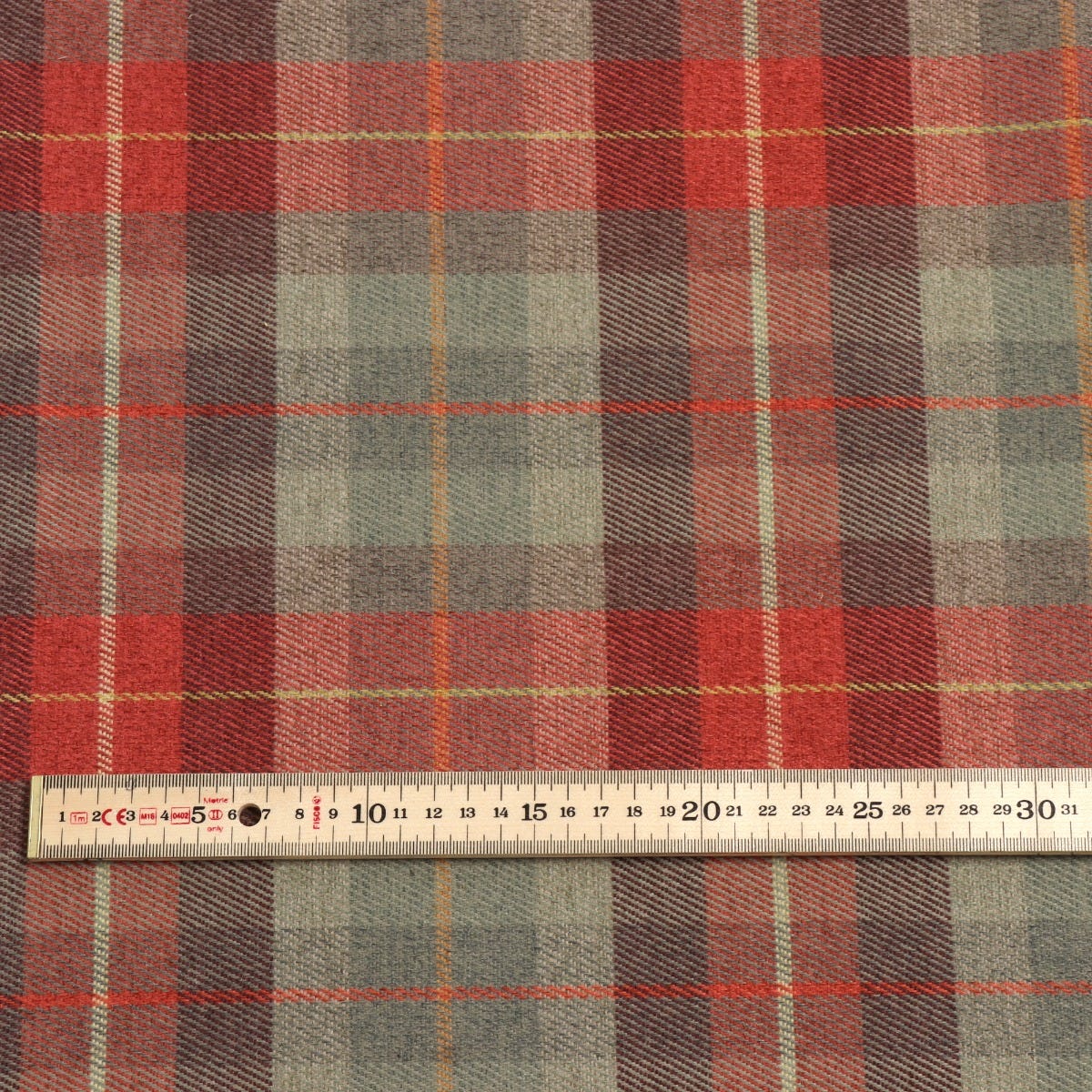 Clearance Green Check FR Upholstery Fabric - Image 4