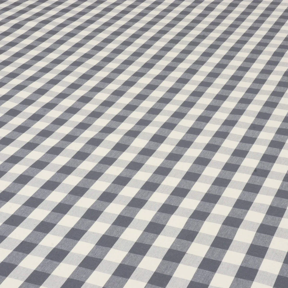 Clifton Gingham Grey Fabric - Image 4