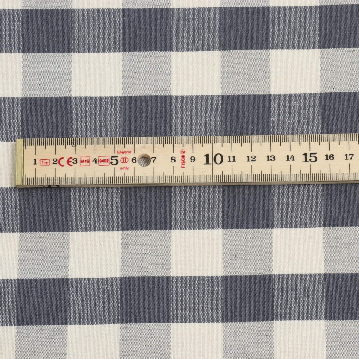 Clifton Gingham Grey Fabric - Image 5