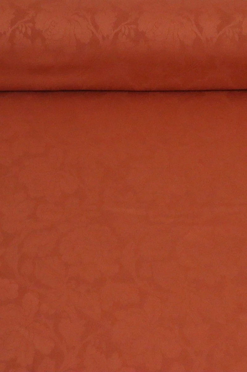 Clearance Clovelly Floral Jacquard Brocade Rust Fabric - Image 2