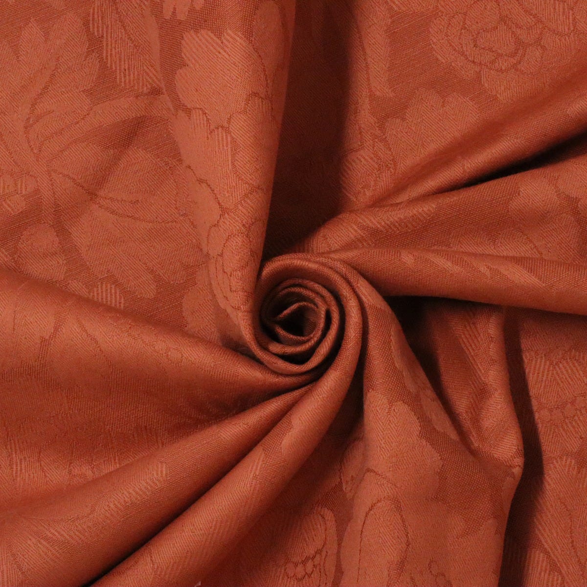 Clearance Clovelly Floral Jacquard Brocade Rust Fabric - Image 3