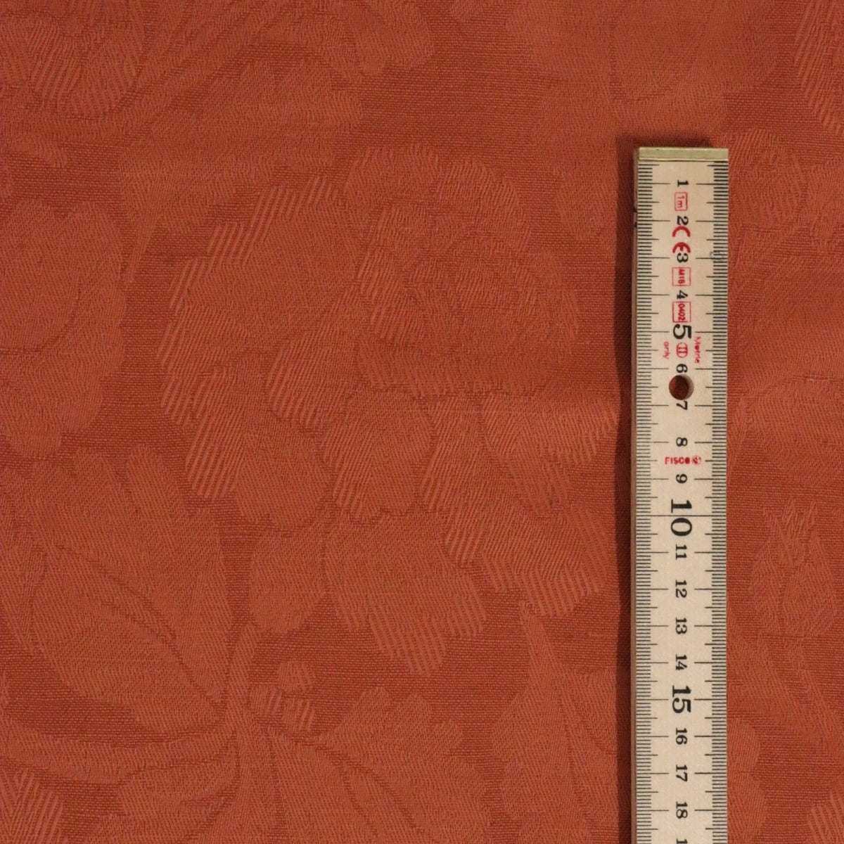Clearance Clovelly Floral Jacquard Brocade Rust Fabric - Image 4