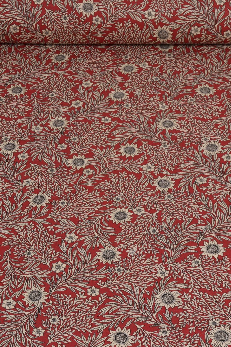 Coleton Floral Red Fabric - Image 2