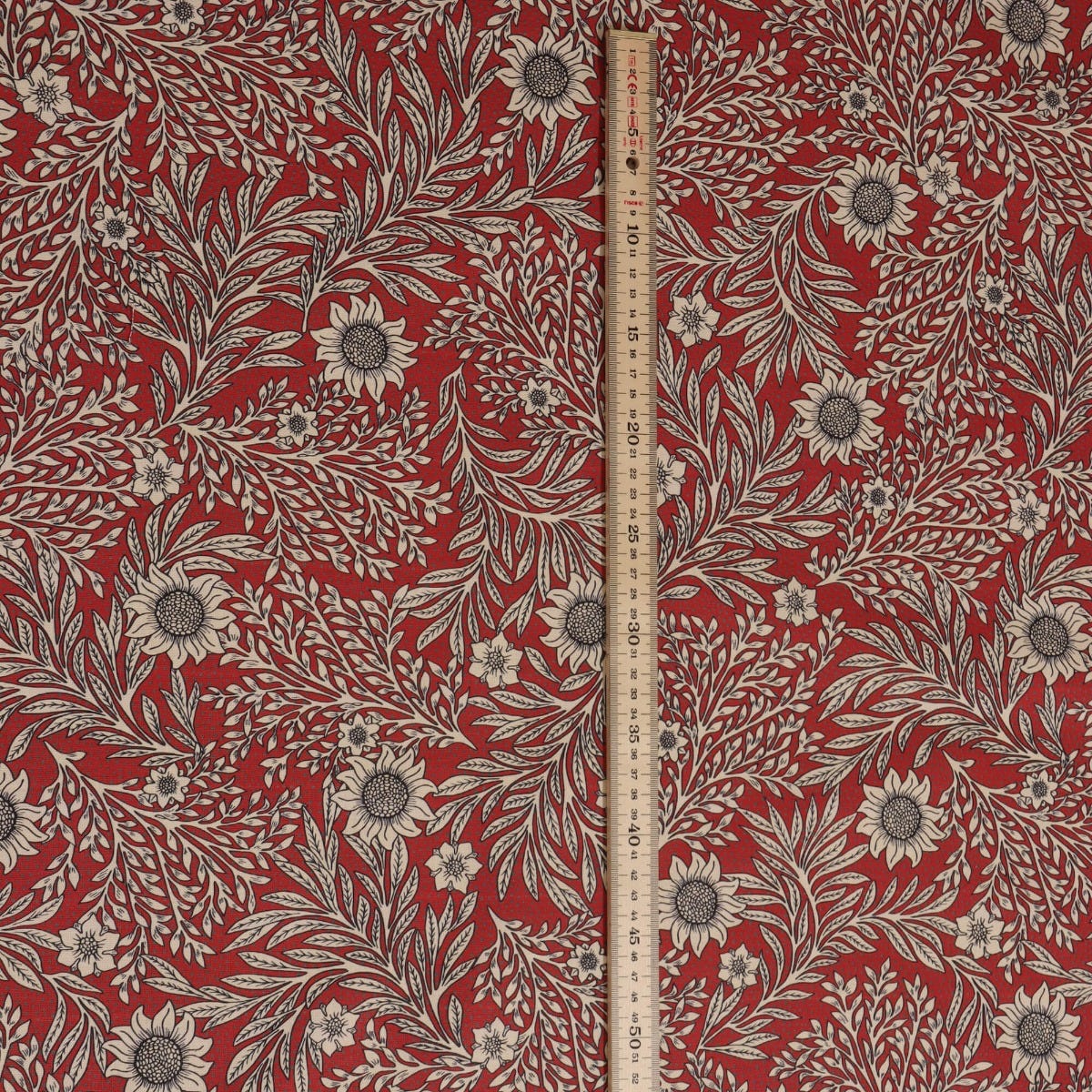 Coleton Floral Red Fabric - Image 4