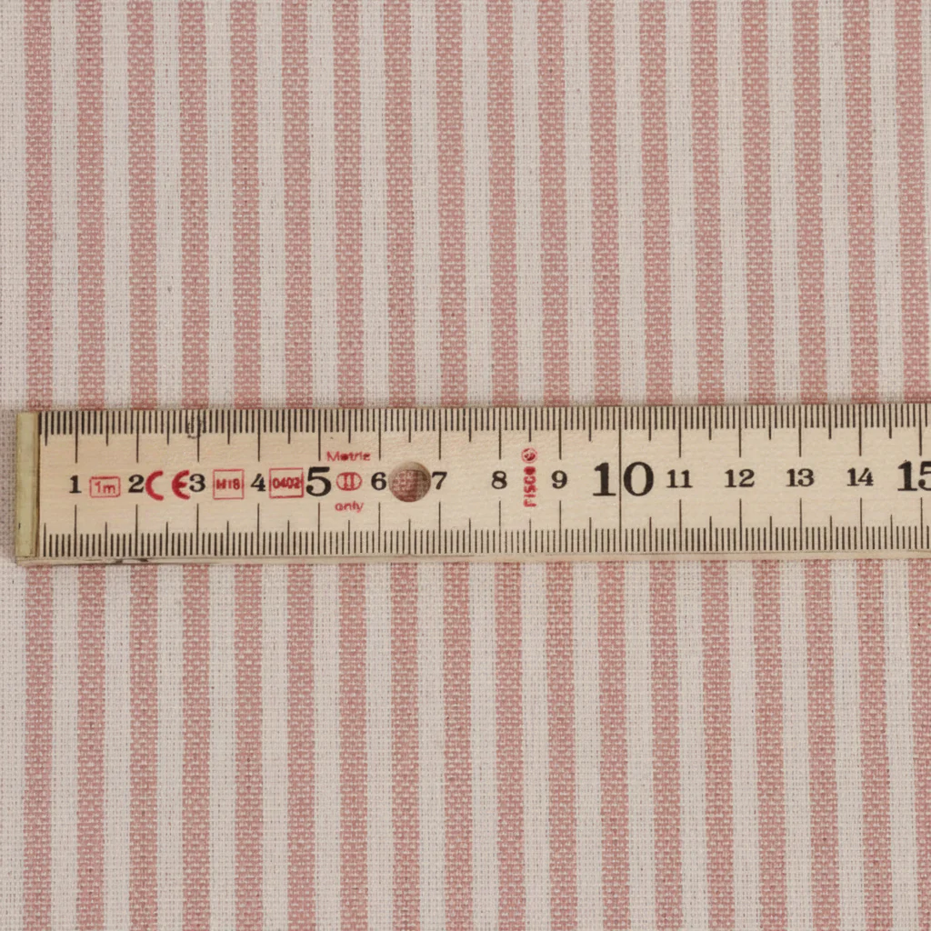 Cottage Stripe Blush Fabric - Image 4