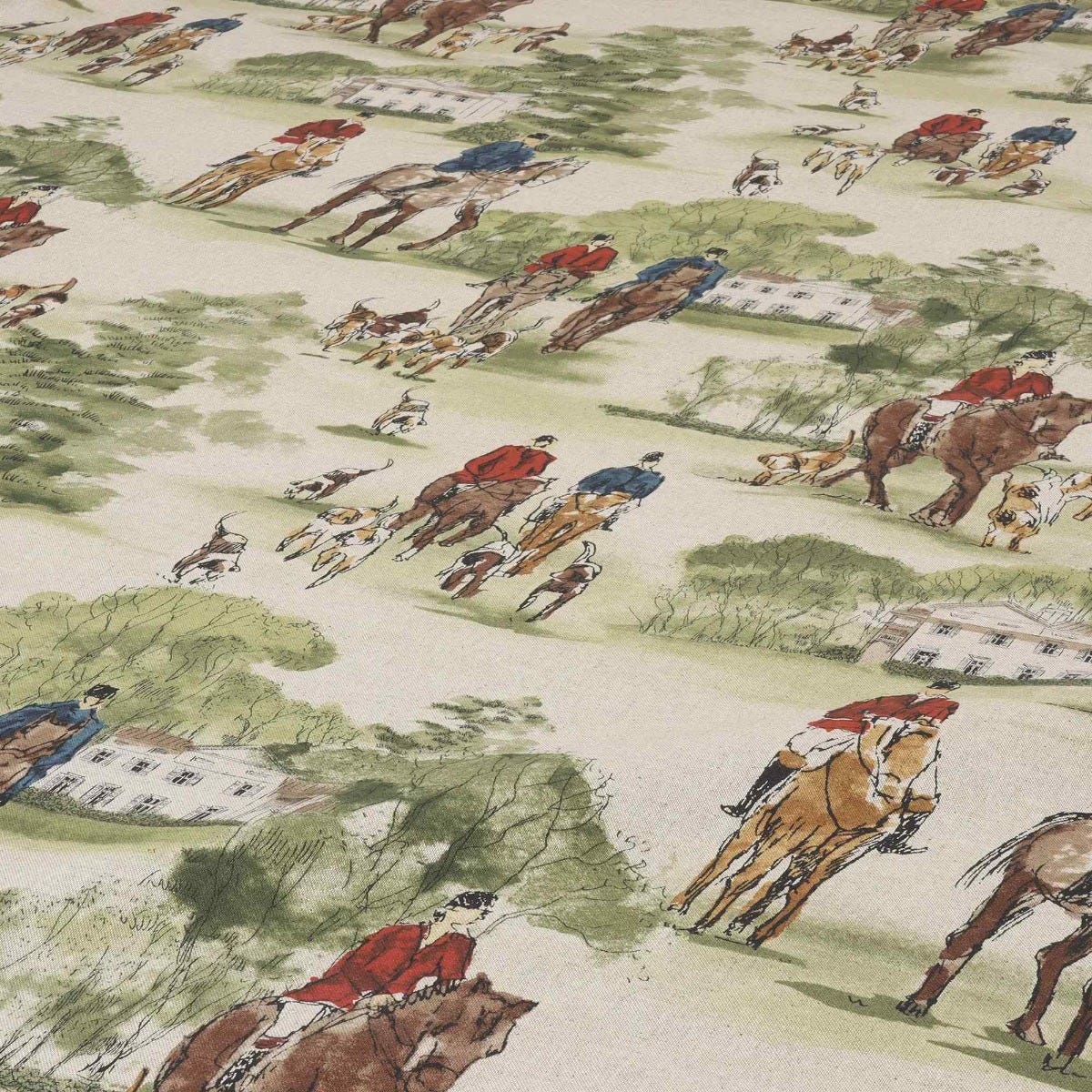 Crosby Hunting Horse & Hound Double Width Fabric - Image 3