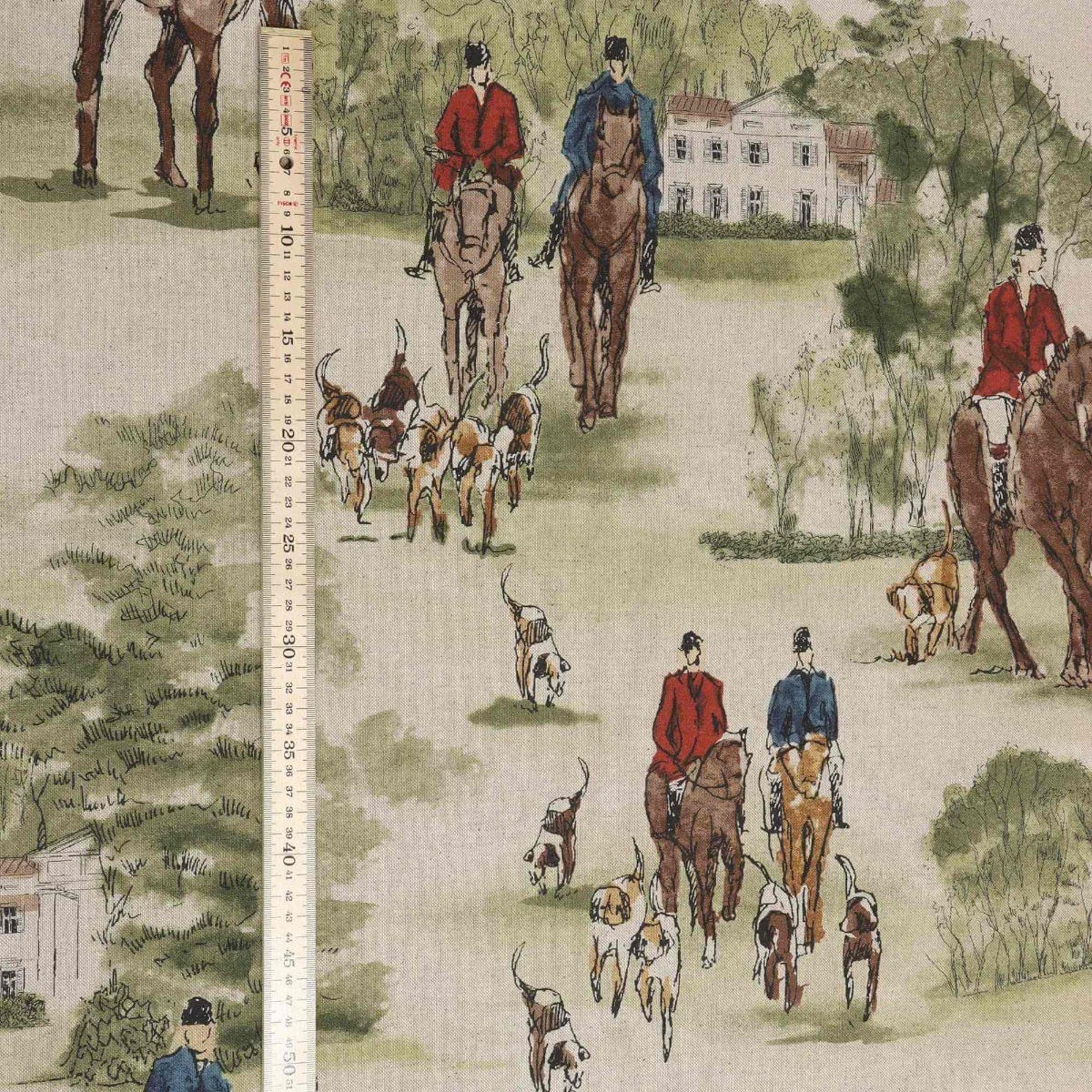 Crosby Hunting Horse & Hound Double Width Fabric - Image 4
