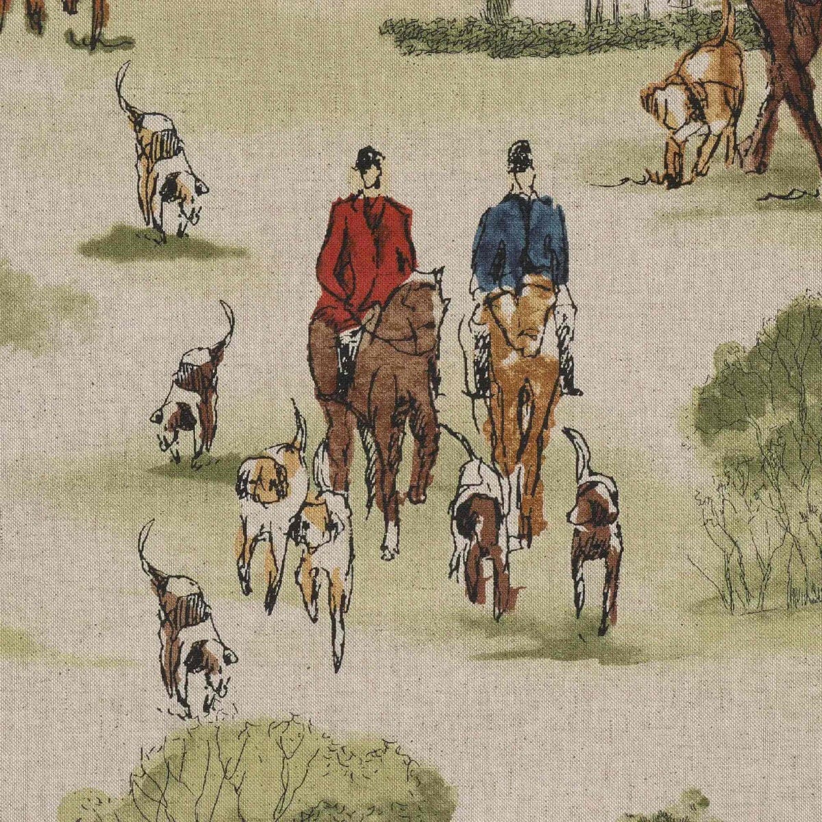 Crosby Hunting Horse & Hound Double Width Fabric - Image 5