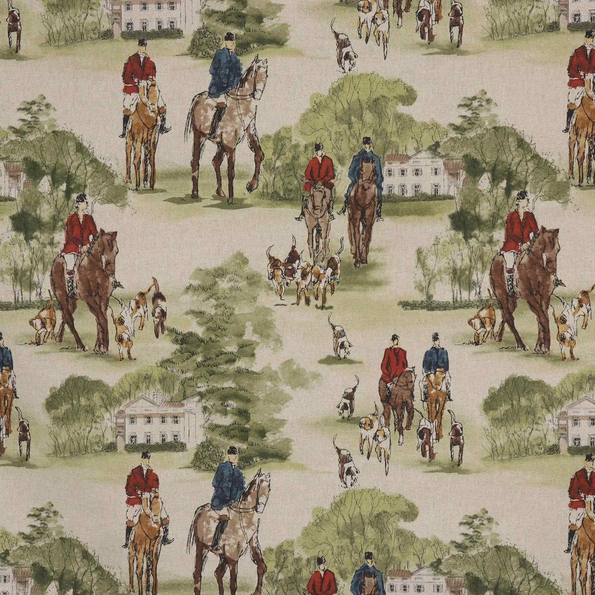 Crosby Hunting Horse & Hound Double Width Fabric - Image 6