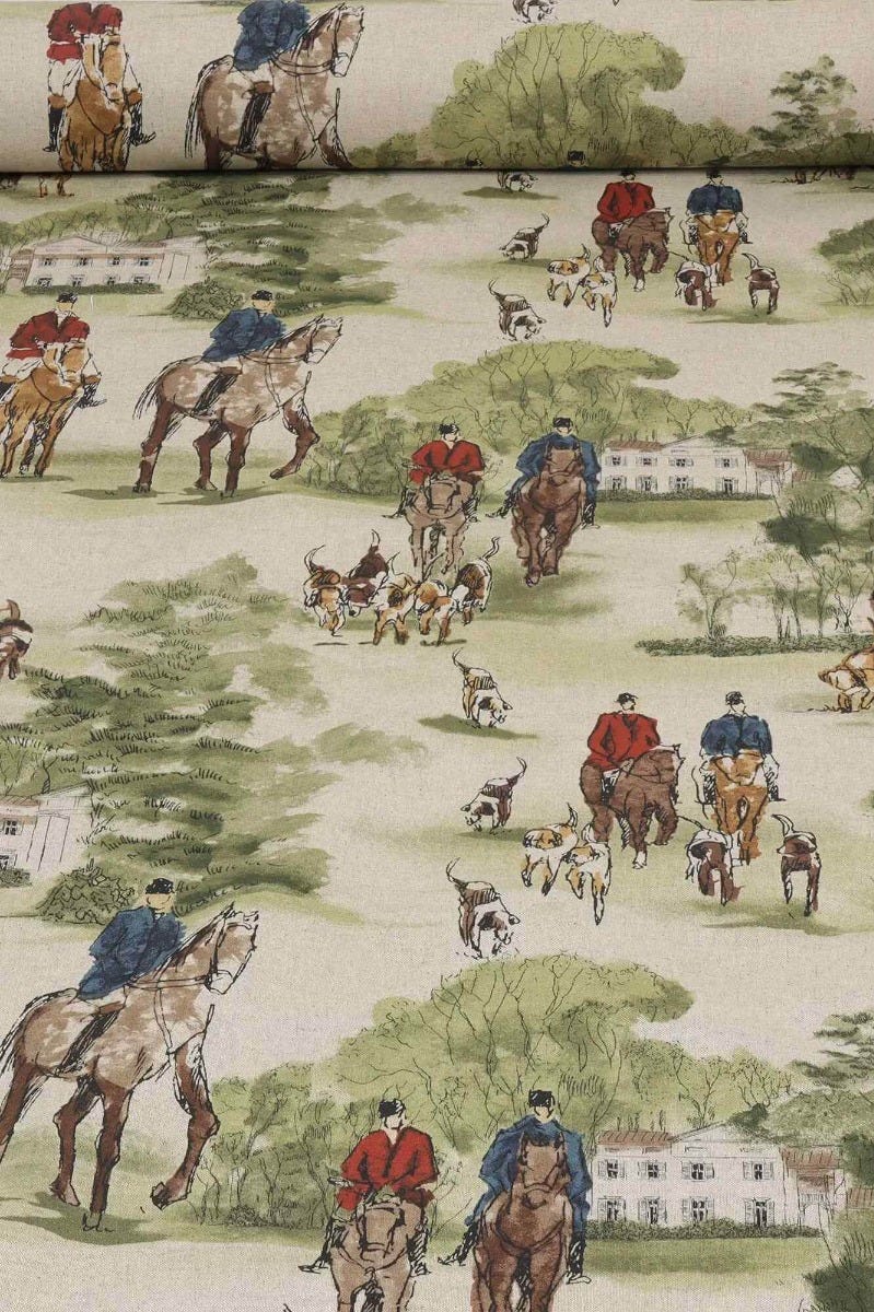 Crosby Hunting Horse & Hound Double Width Fabric - Image 8
