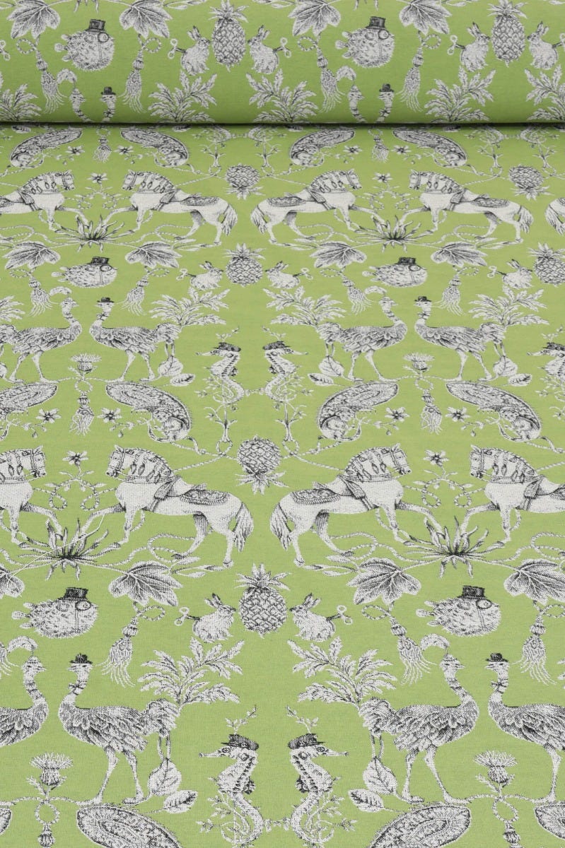 Curious Creatures Tapestry Green Fabric - Image 2