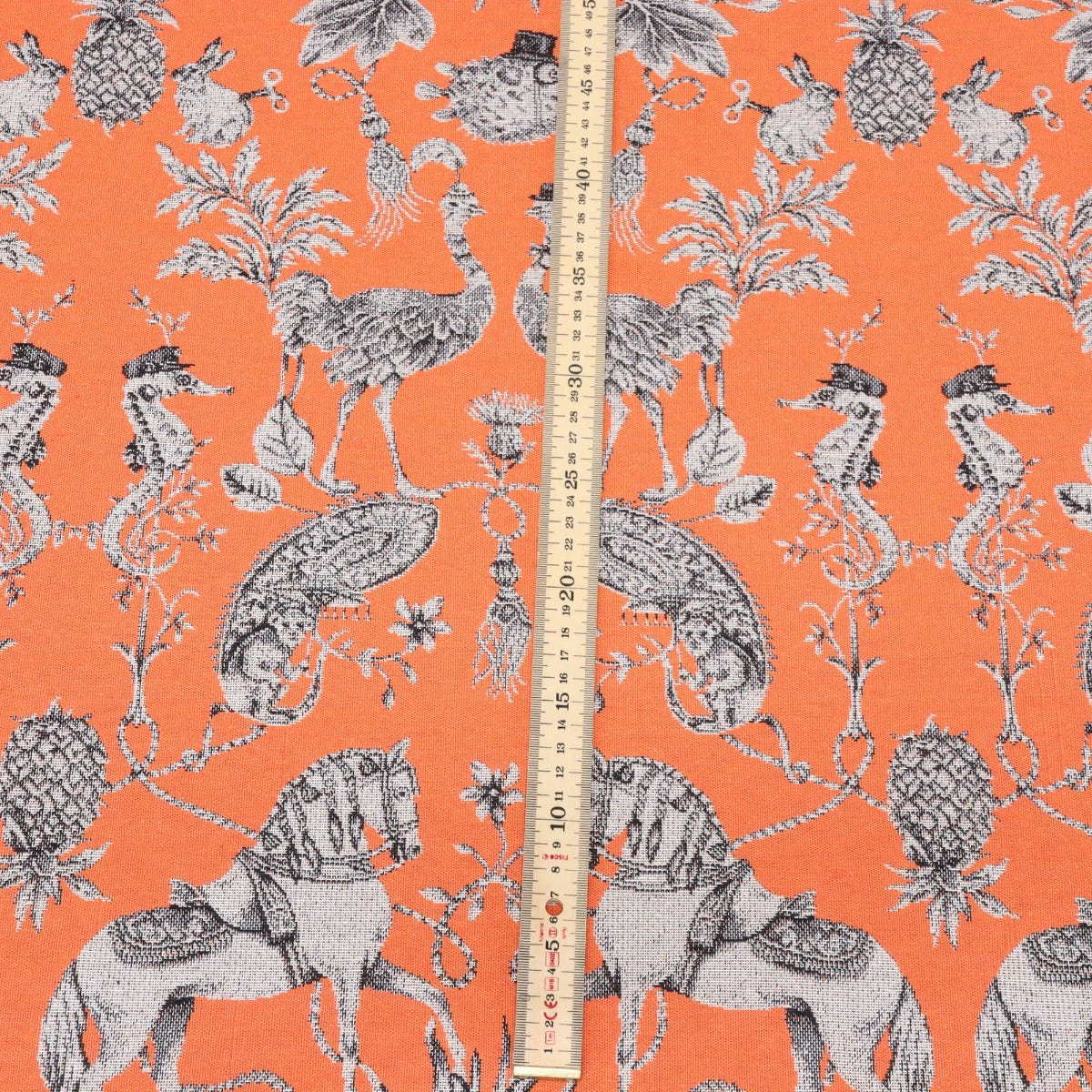 Curious Creatures Tapestry Orange Fabric - Image 5