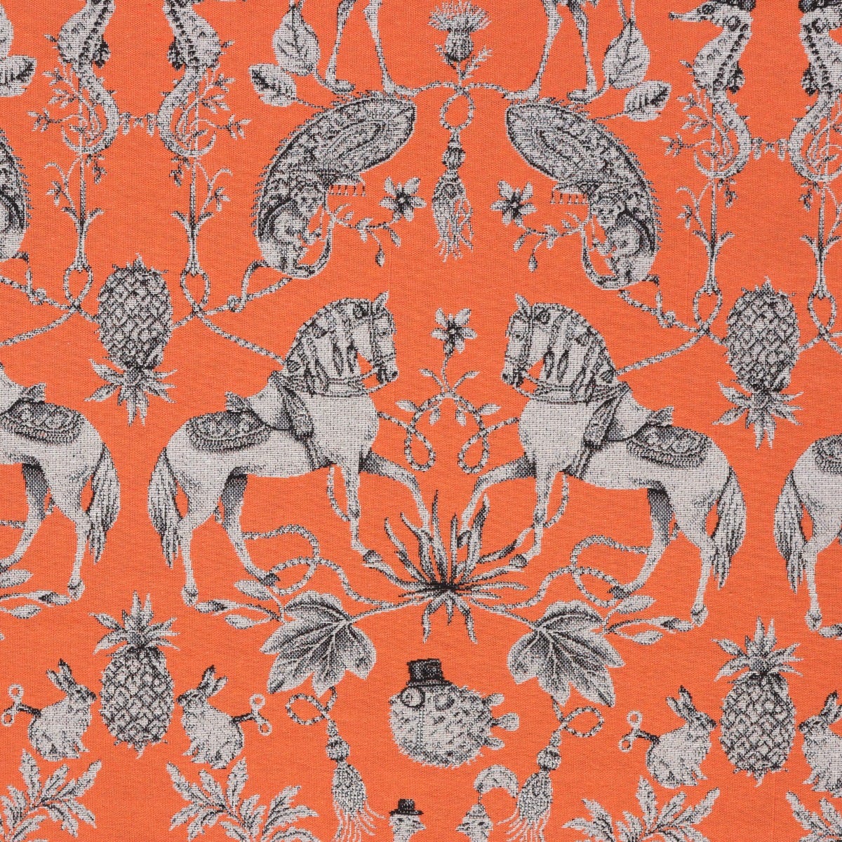 Curious Creatures Tapestry Orange Fabric - Image 6