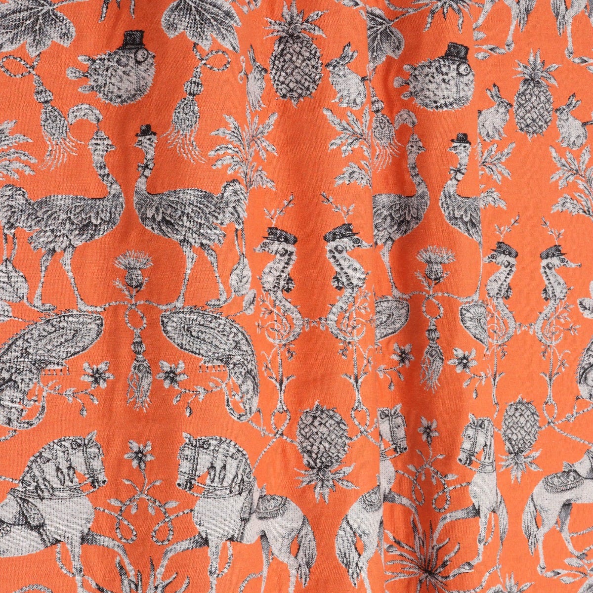 Curious Creatures Tapestry Orange Fabric - Image 7