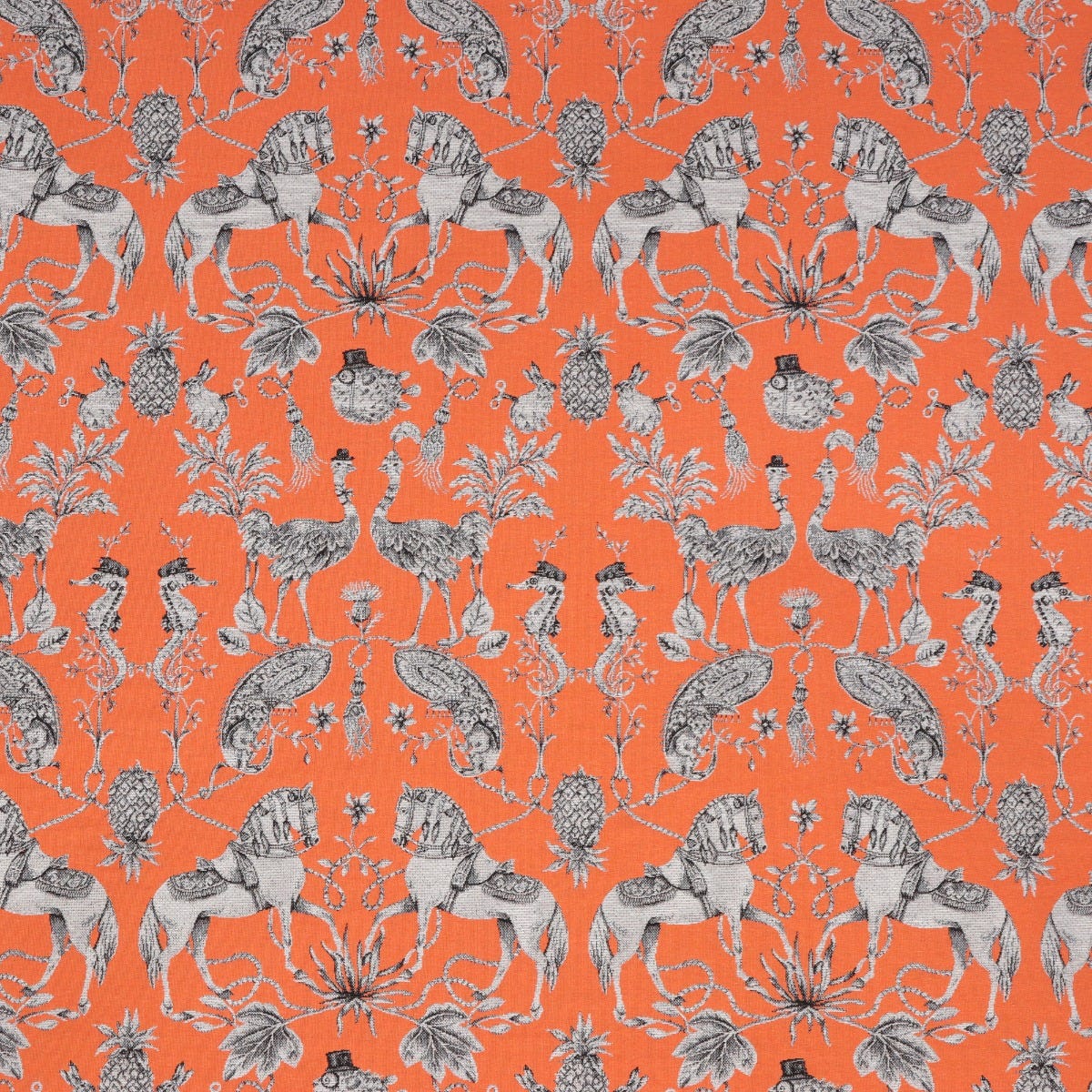 Curious Creatures Tapestry Orange Fabric - Image 8