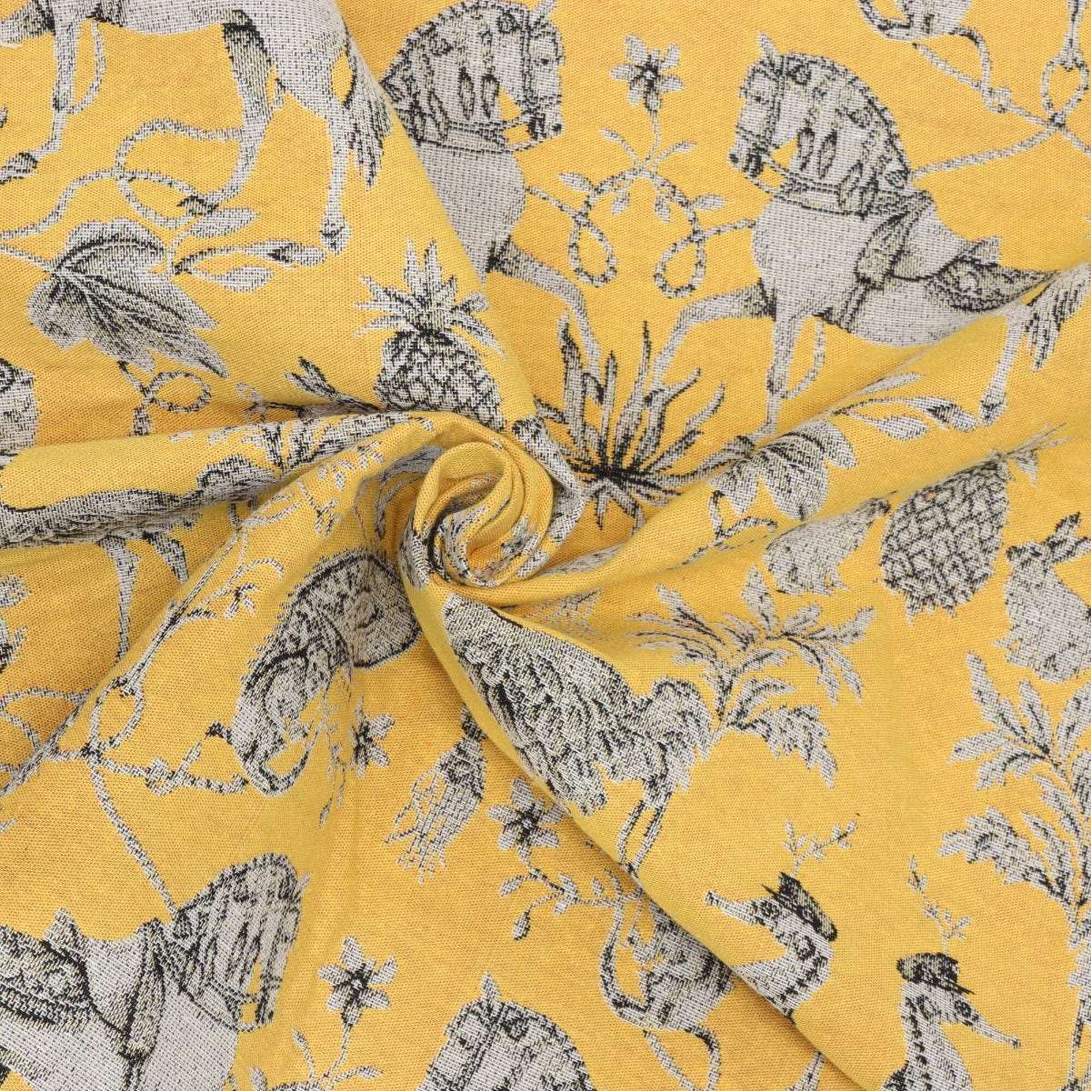 Curious Creatures Tapestry Yellow Fabric - Image 3
