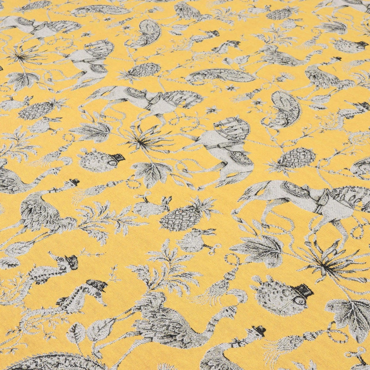 Curious Creatures Tapestry Yellow Fabric - Image 4
