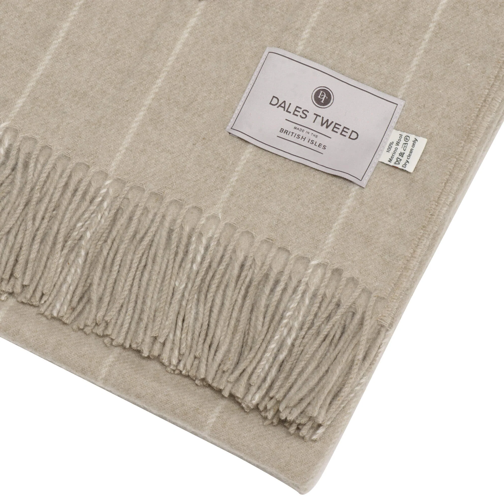 Dales by Abraham Moon Pinstripe Beige Throw - Image 3