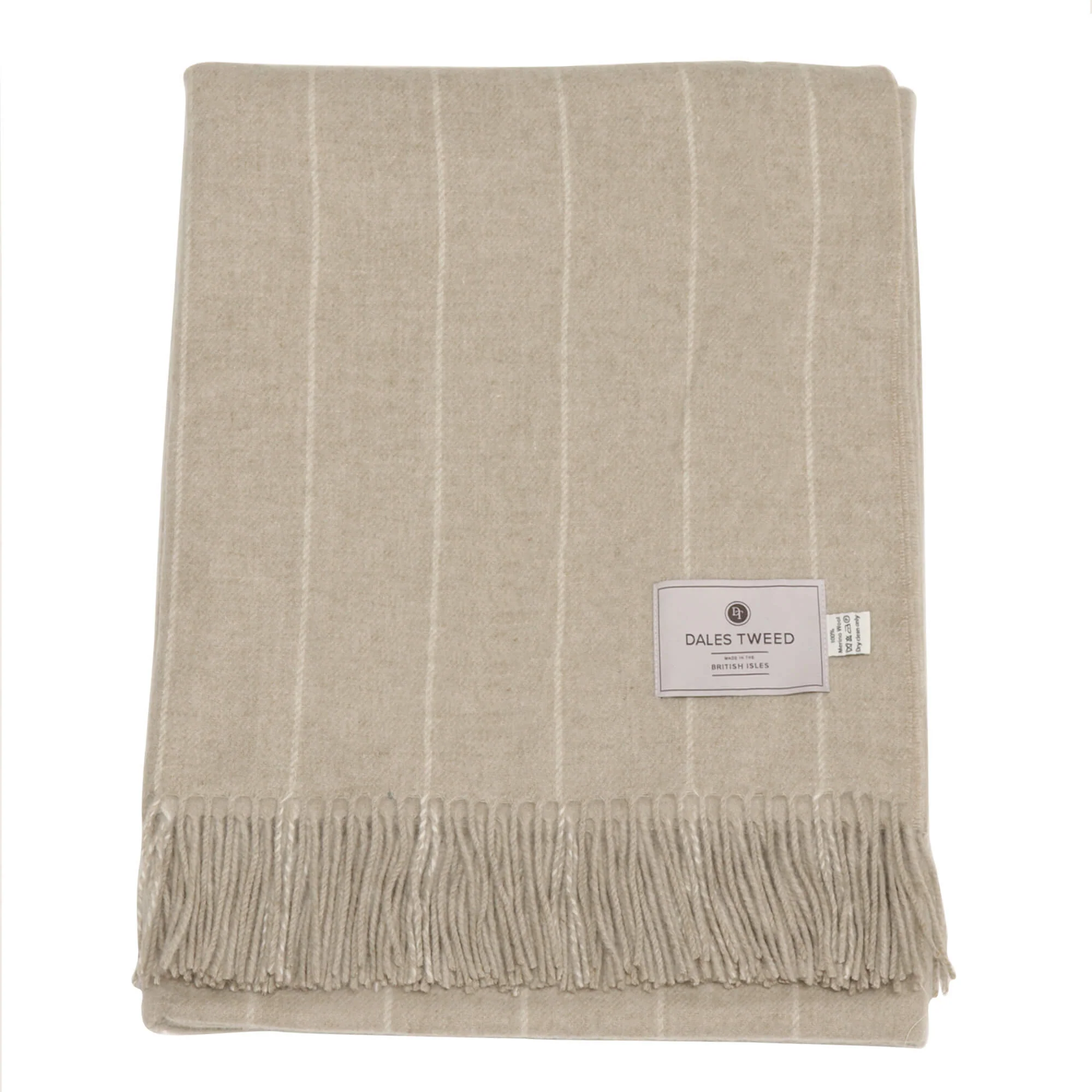 Dales by Abraham Moon Pinstripe Beige Throw - Image 4