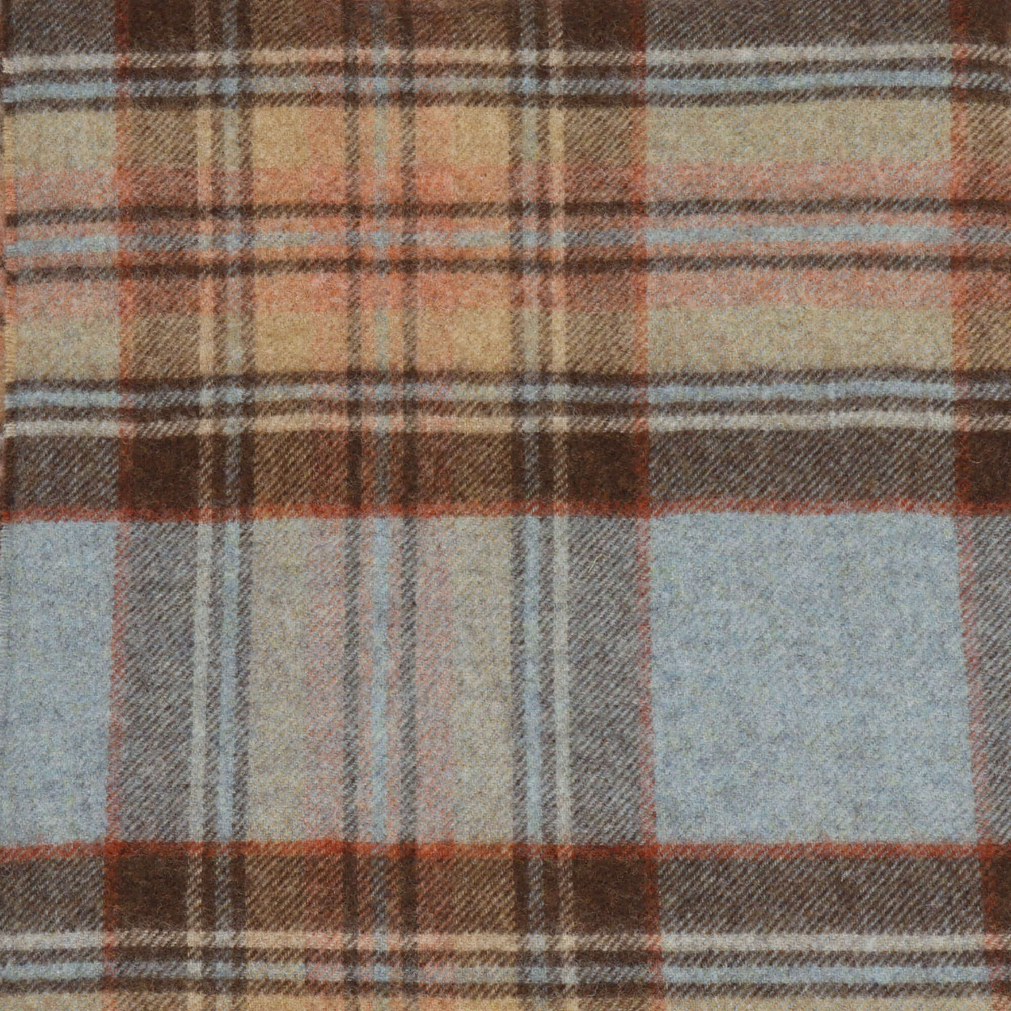 Dales By Moon Bramble Plaid Wool Throw Muted Blue - Image 2