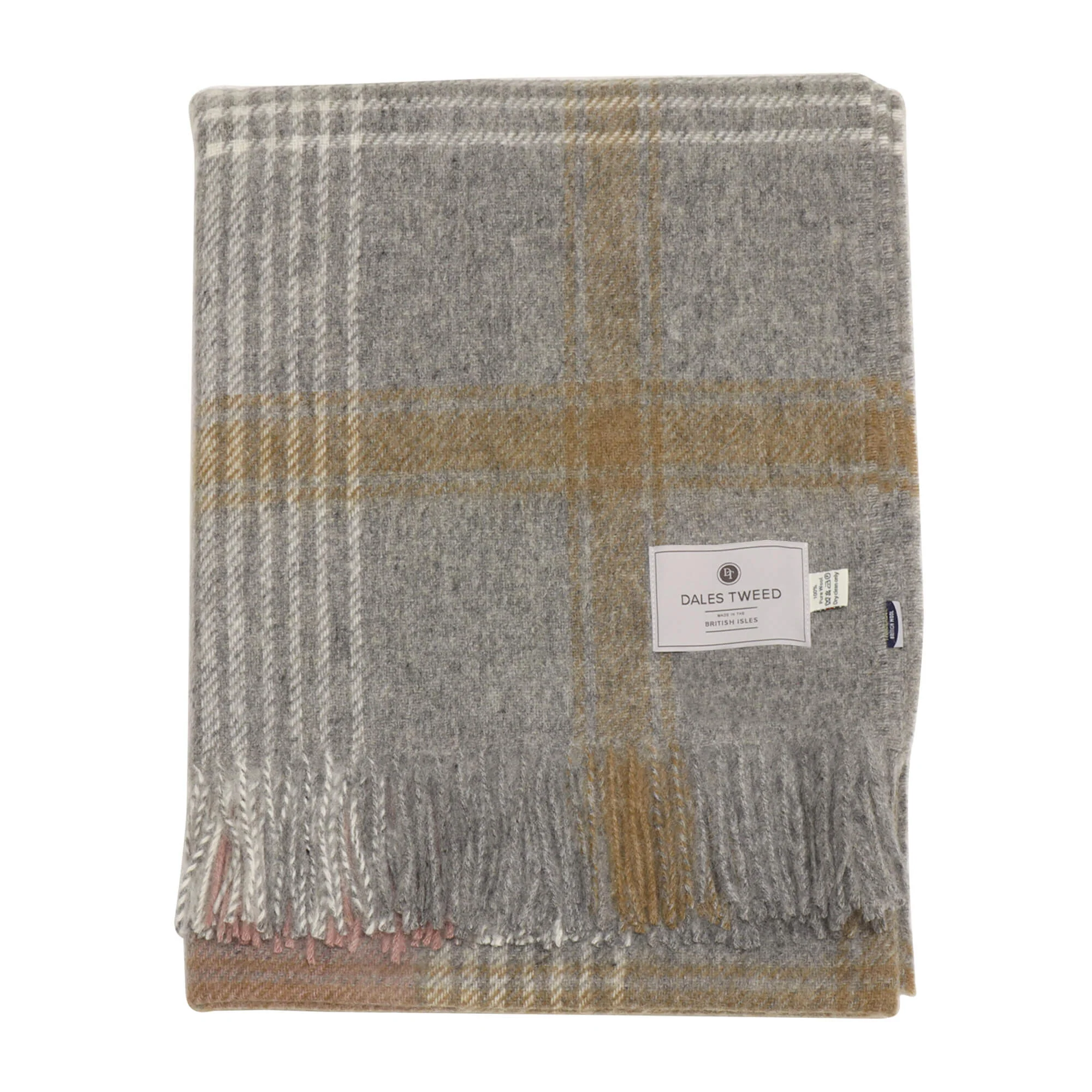 Dales By Moon Classic Check Throw Silver/Pink - Image 4