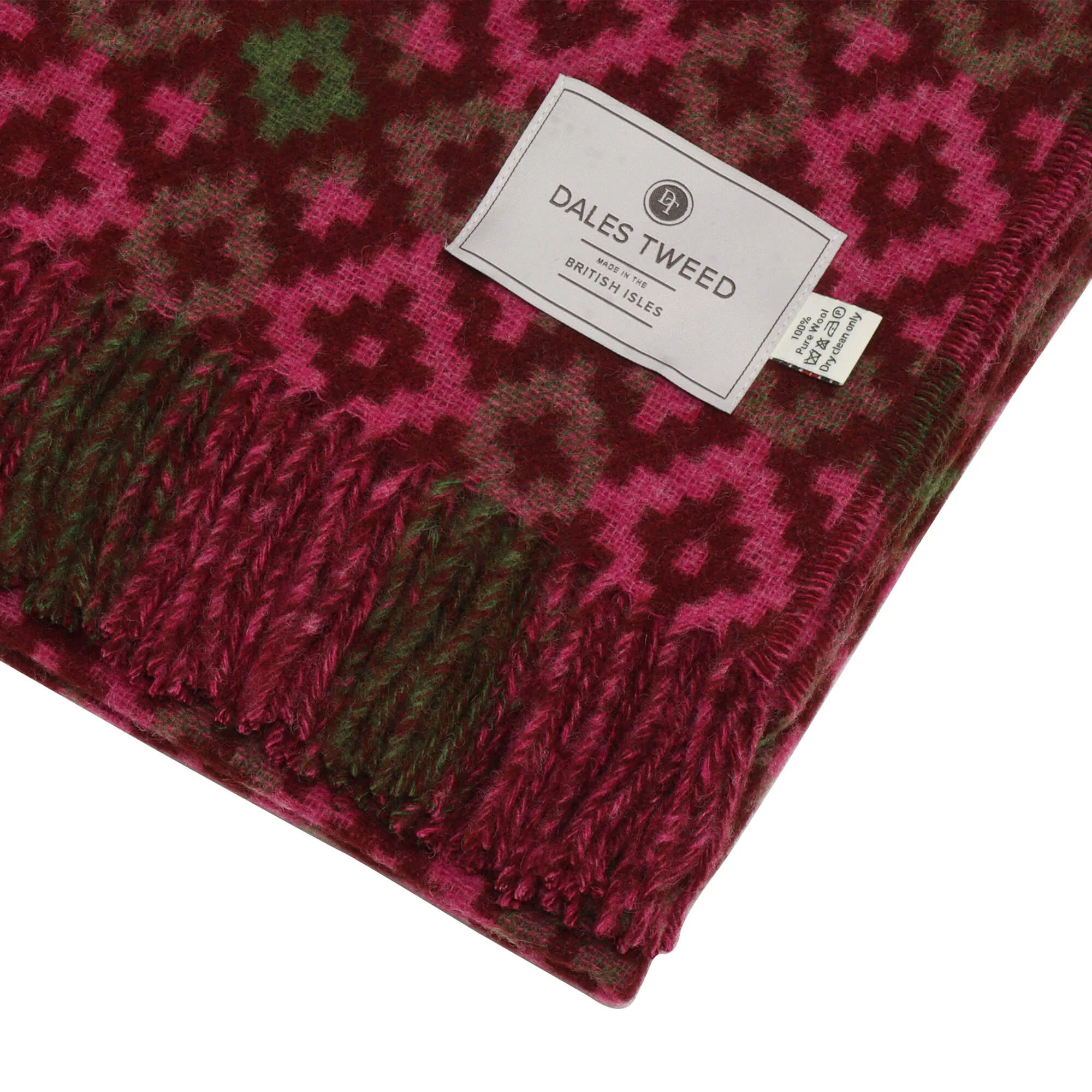 Dales By Moon Dartmouth Wool Throw Burgundy/Pink - Image 3