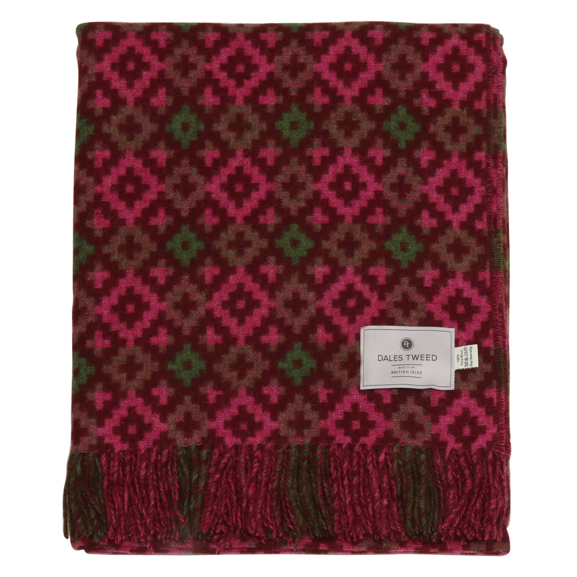 Dales By Moon Dartmouth Wool Throw Burgundy/Pink - Image 4