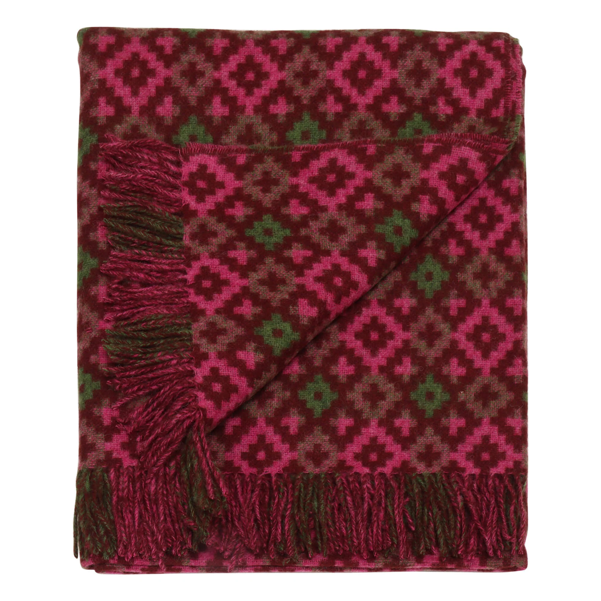 Dales By Moon Dartmouth Wool Throw Burgundy/Pink - Image 5