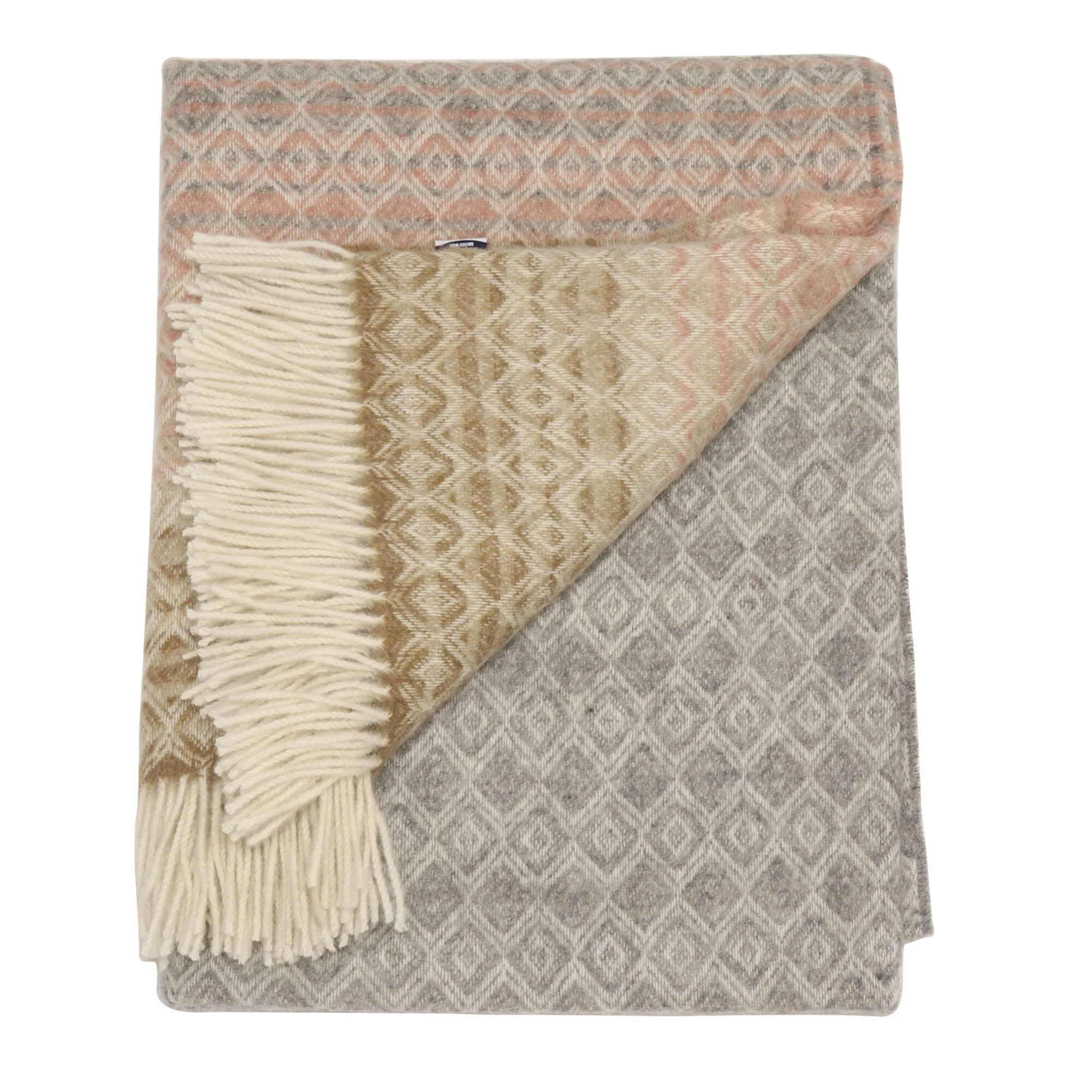 Dales By Moon Ombre Diamond Wool Throw Silver/Pink - Image 4