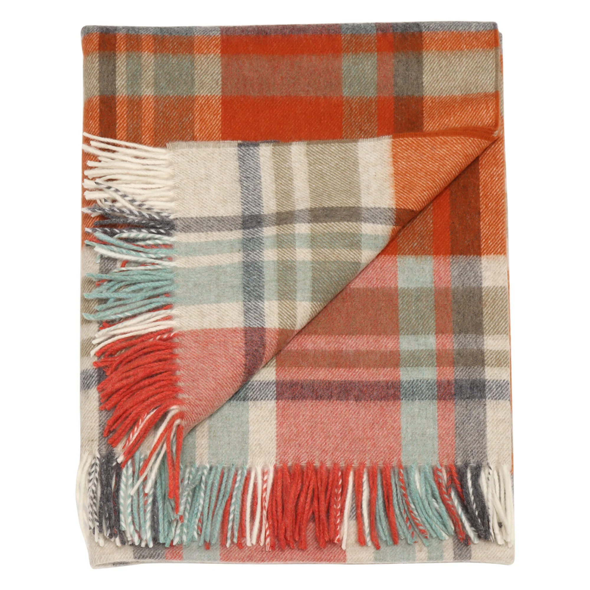 Dales By Moon Portree Merino Wool Throw Orange - Image 2