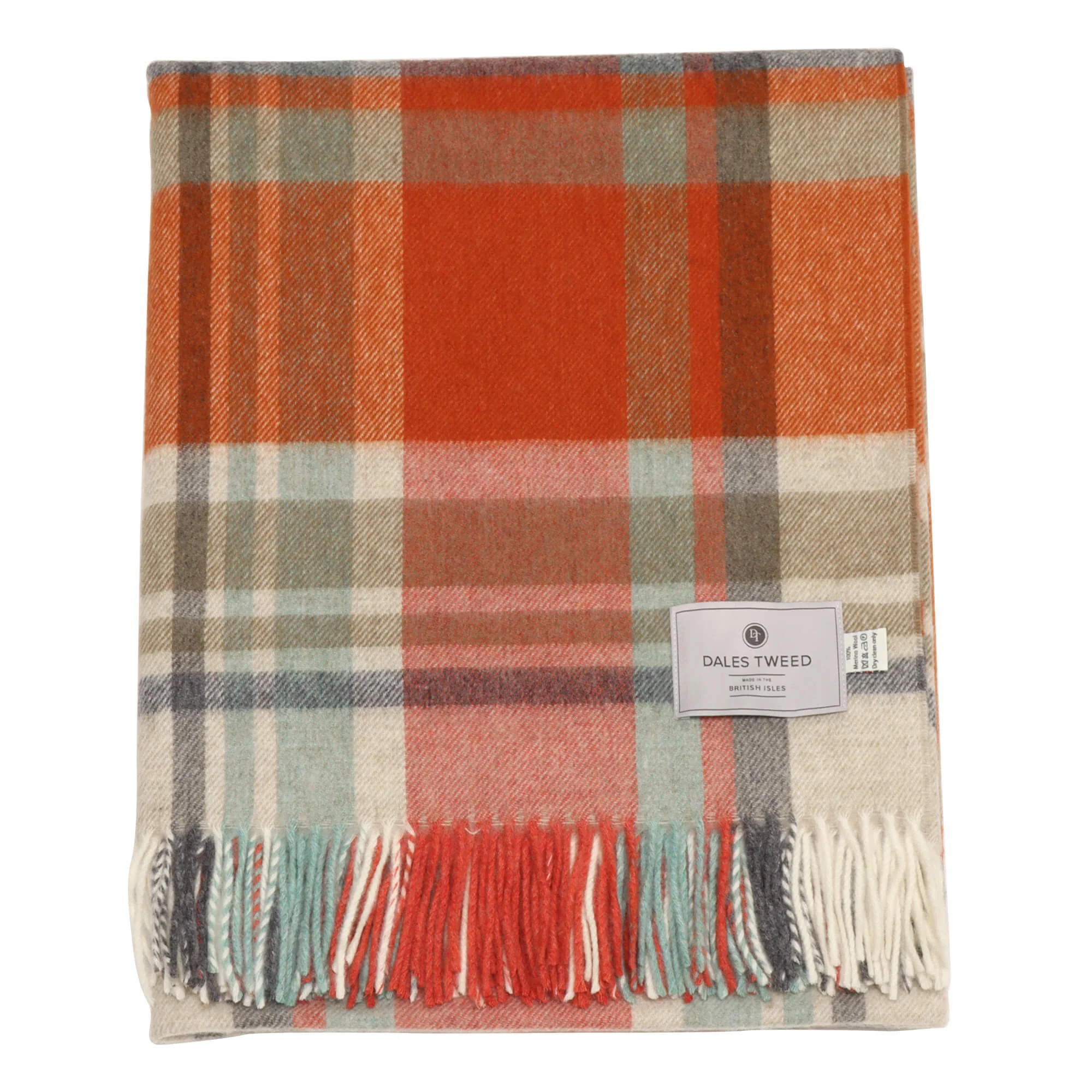 Dales By Moon Portree Merino Wool Throw Orange - Image 5