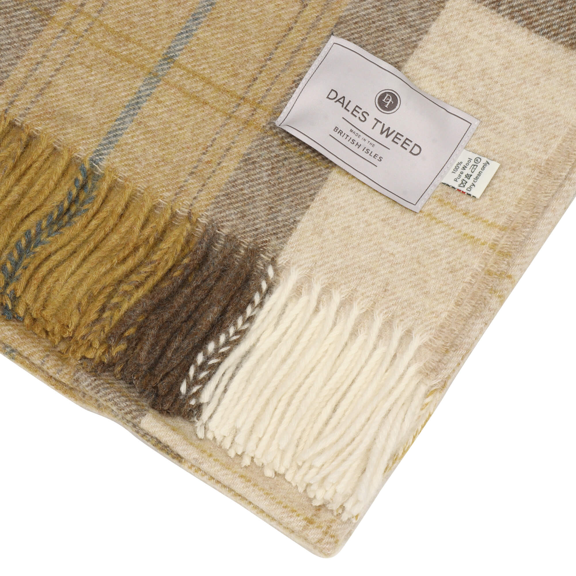 Dales By Moon Skye Check Throw Gold - Image 3