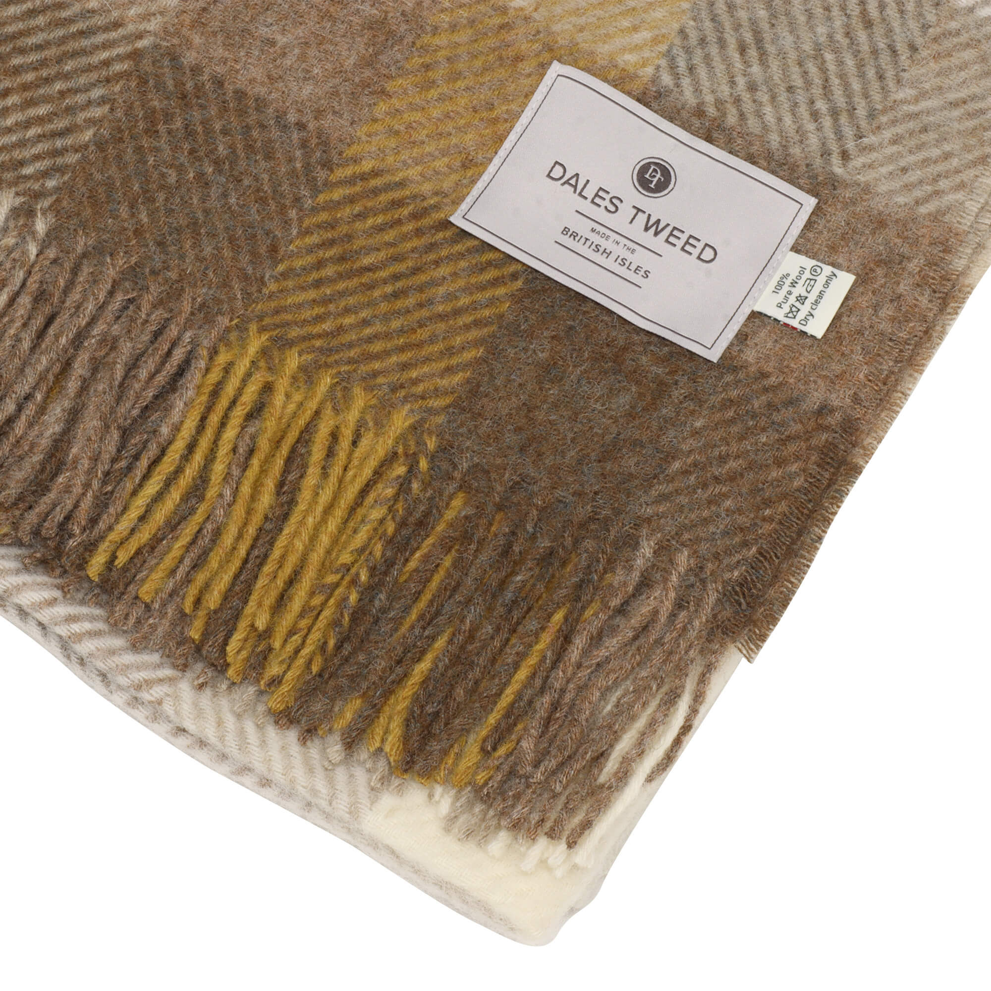 Dales By Moon Woodale Check Throw Gold - Image 3