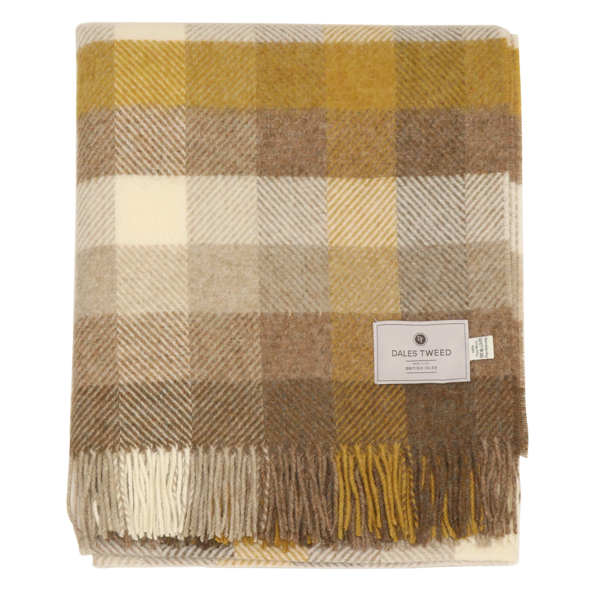 Dales By Moon Woodale Check Throw Gold - Image 4
