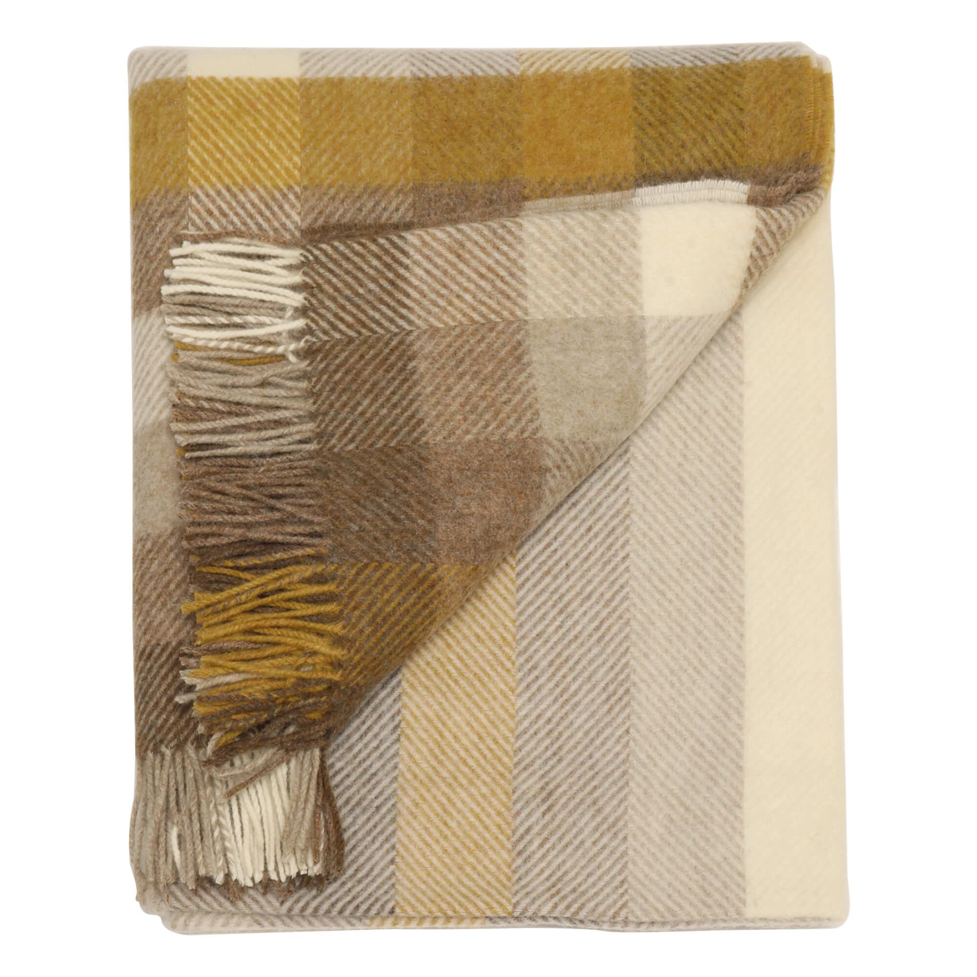 Dales By Moon Woodale Check Throw Gold - Image 5