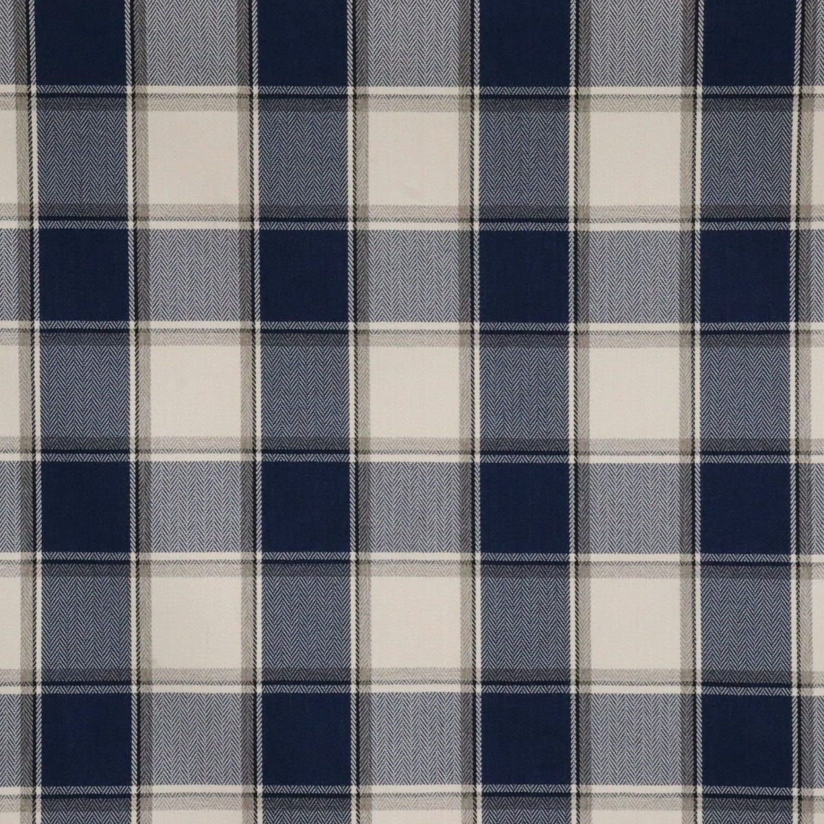 Danbury Herringbone FR Navy Check Fabric - Image 6